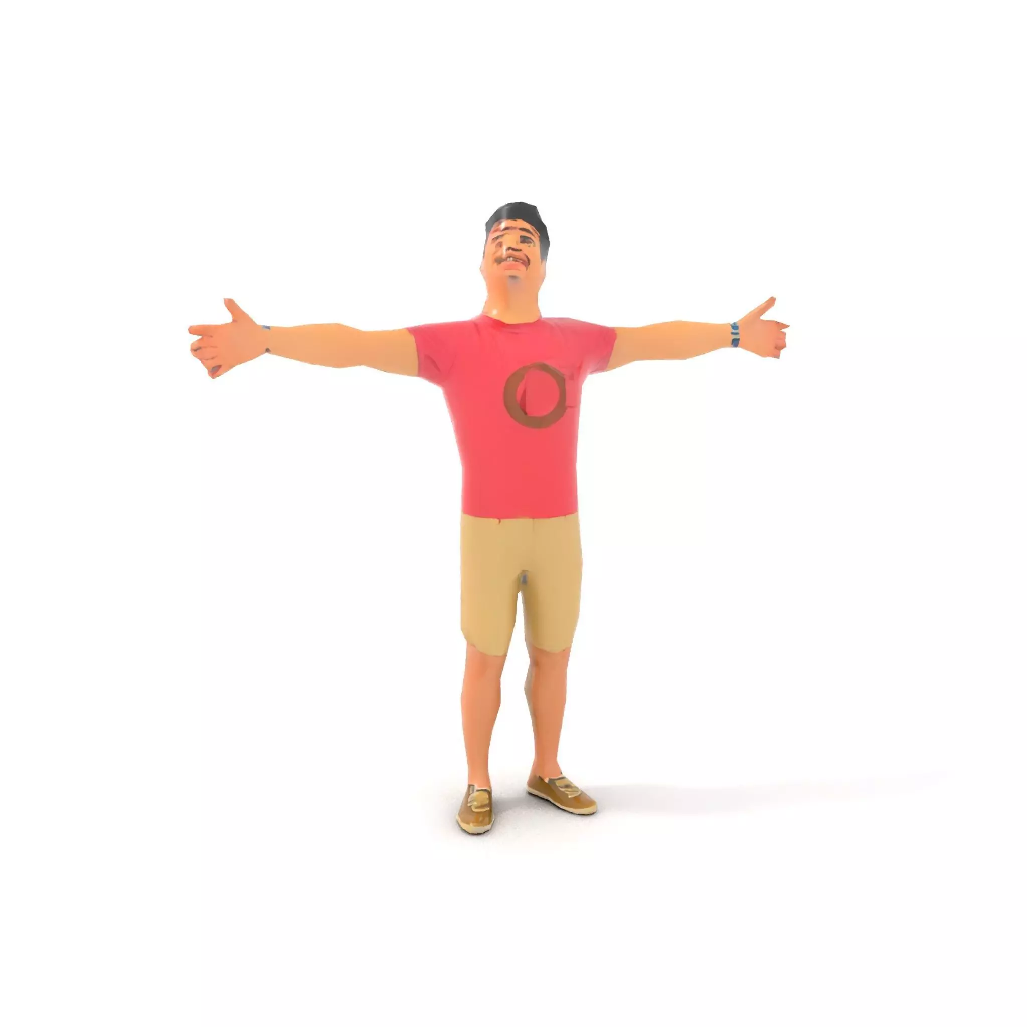 Casual Male Character Model Pack with Open Arms Pose Low-poly 3D model_12