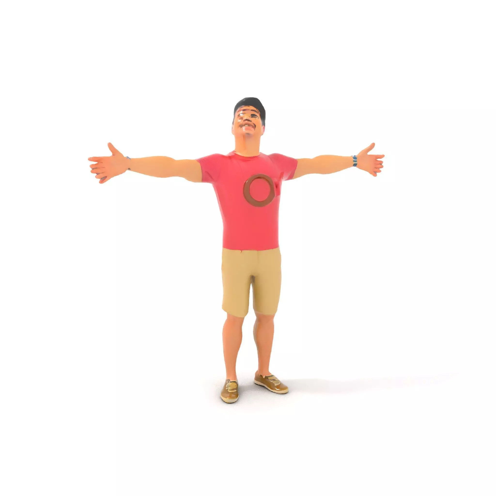 Casual Male Character Model Pack with Open Arms Pose Low-poly 3D model_6