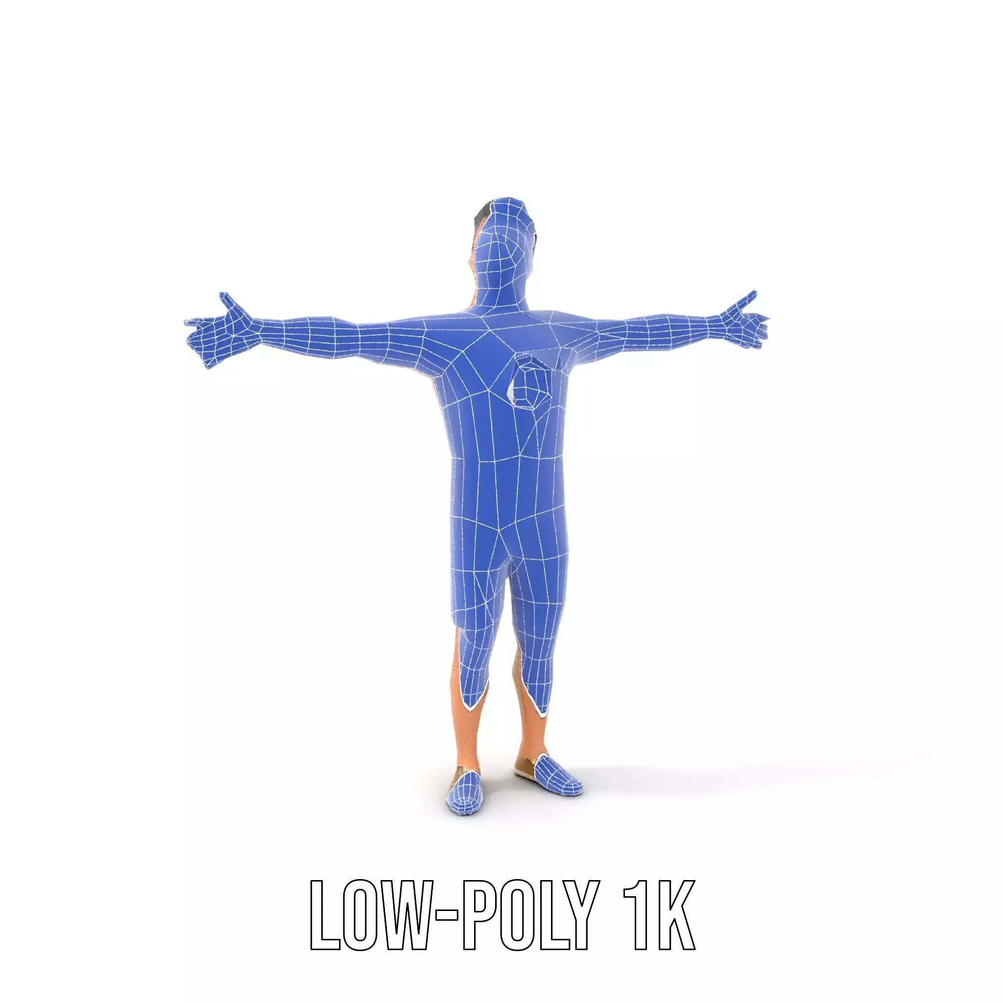 Casual Male Character Model Pack with Open Arms Pose Low-poly 3D model_10