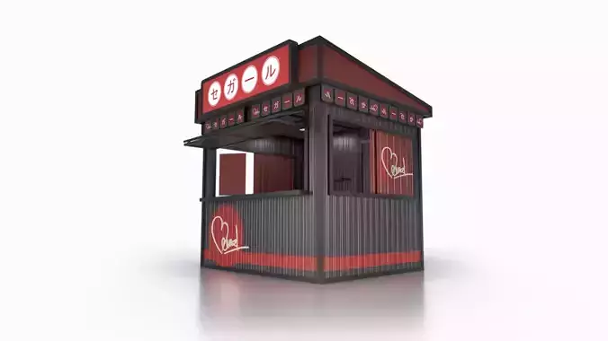 Food Vendor Kiosk V1 3D model 2