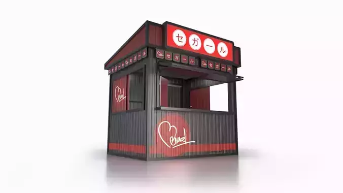 Food Vendor Kiosk V1 3D model
