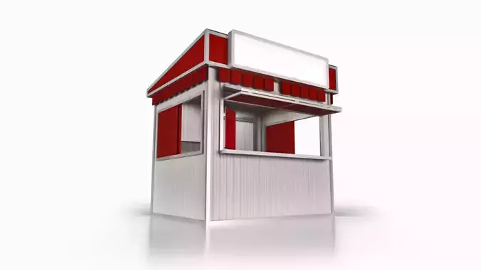 Food Vendor Kiosk V1 3D model 6