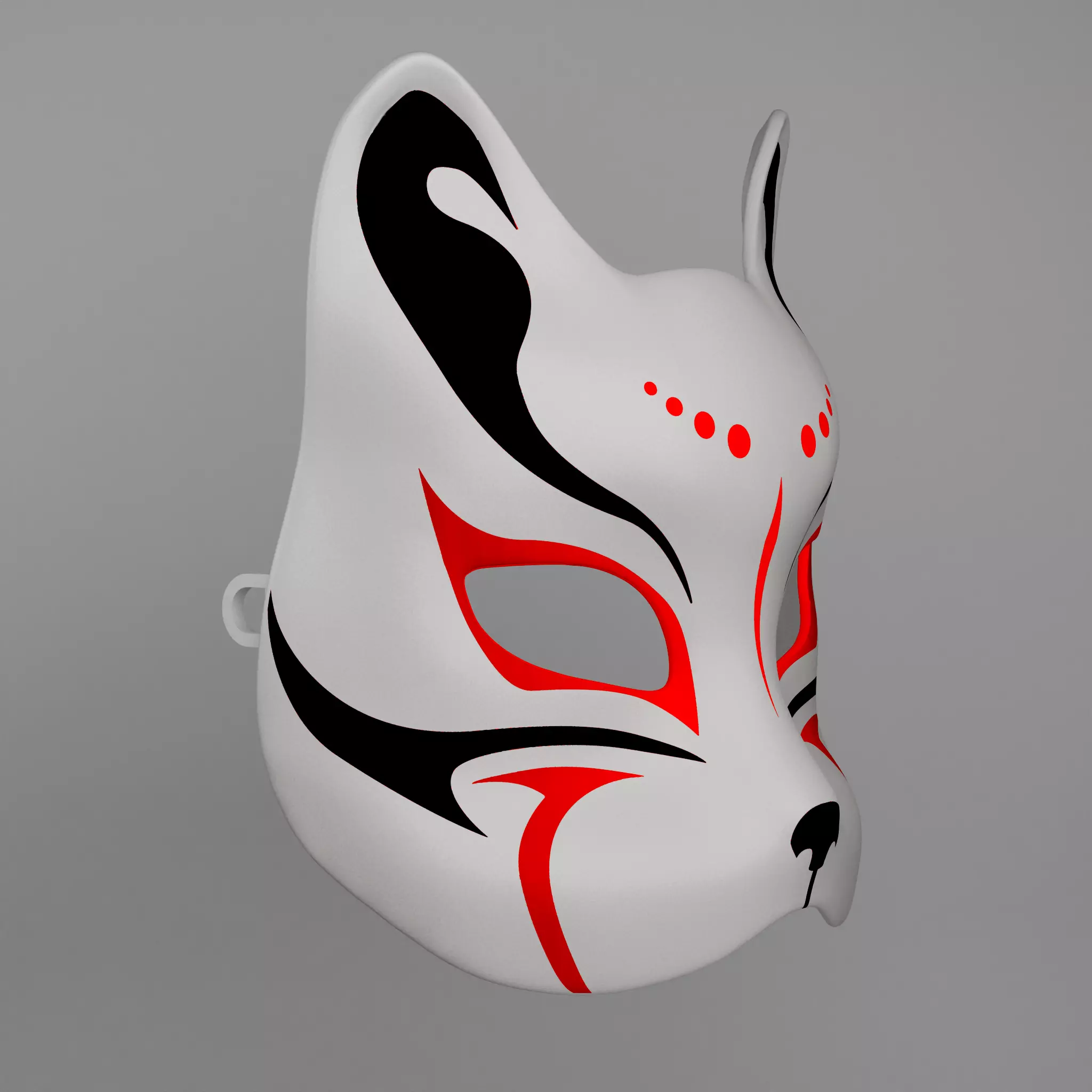 Japanese Kitsune Cat Mask Cosplay and Decoration 3D print model_7