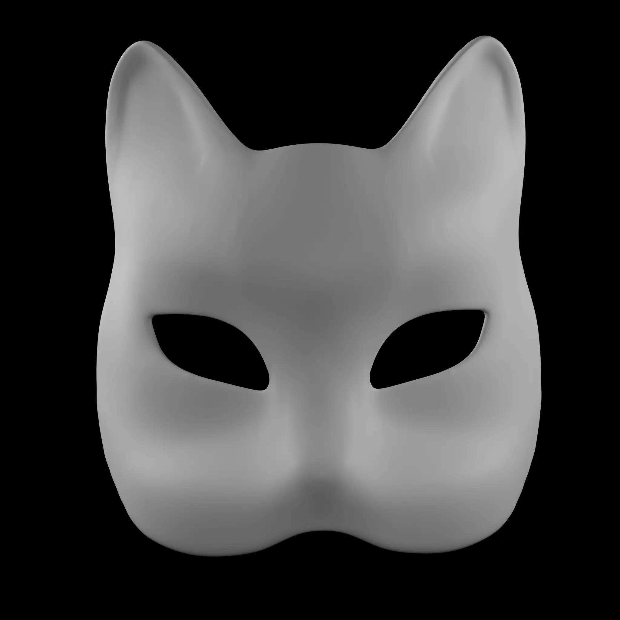 Japanese Kitsune Cat Mask Cosplay and Decoration 3D print model_8