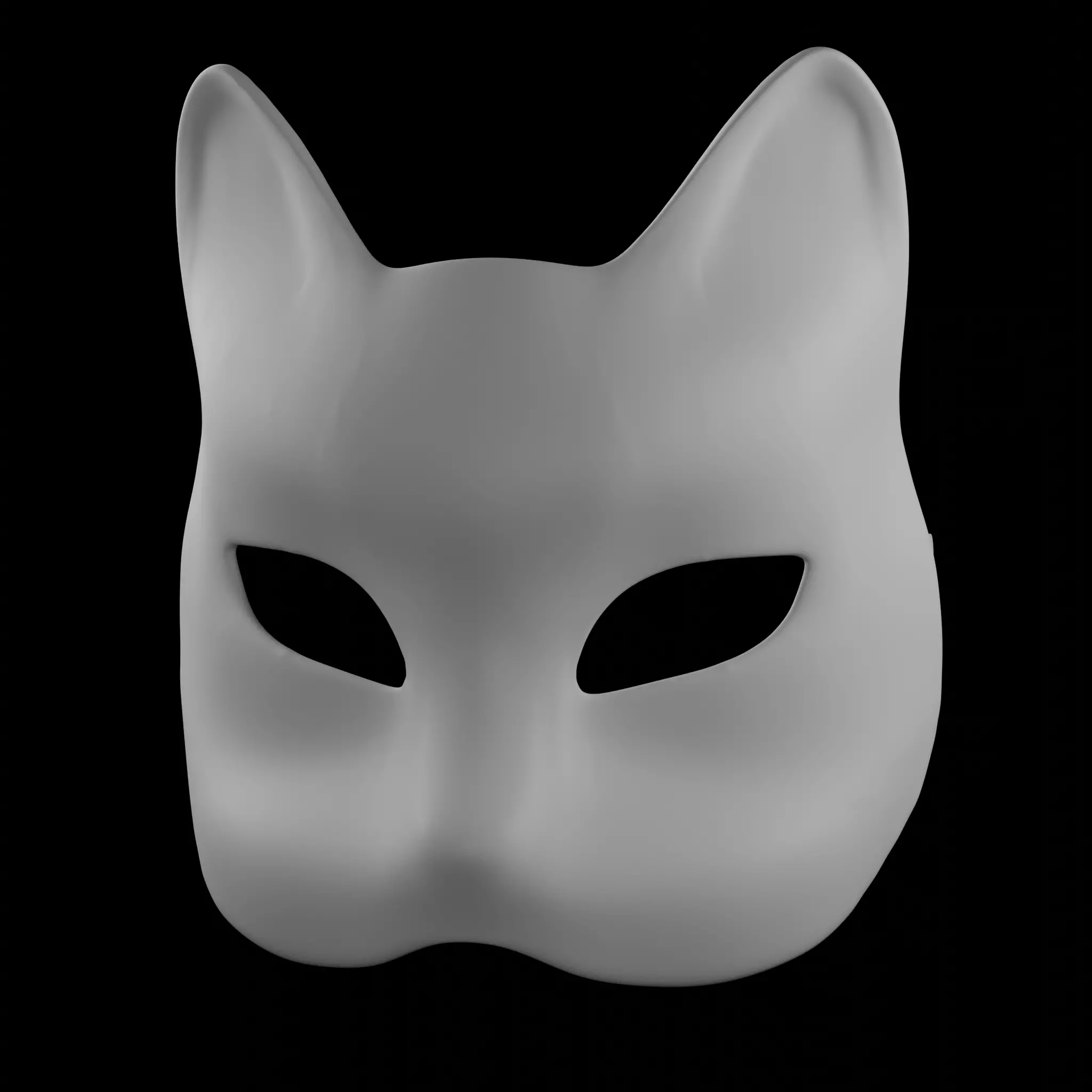 Japanese Kitsune Cat Mask Cosplay and Decoration 3D print model_9