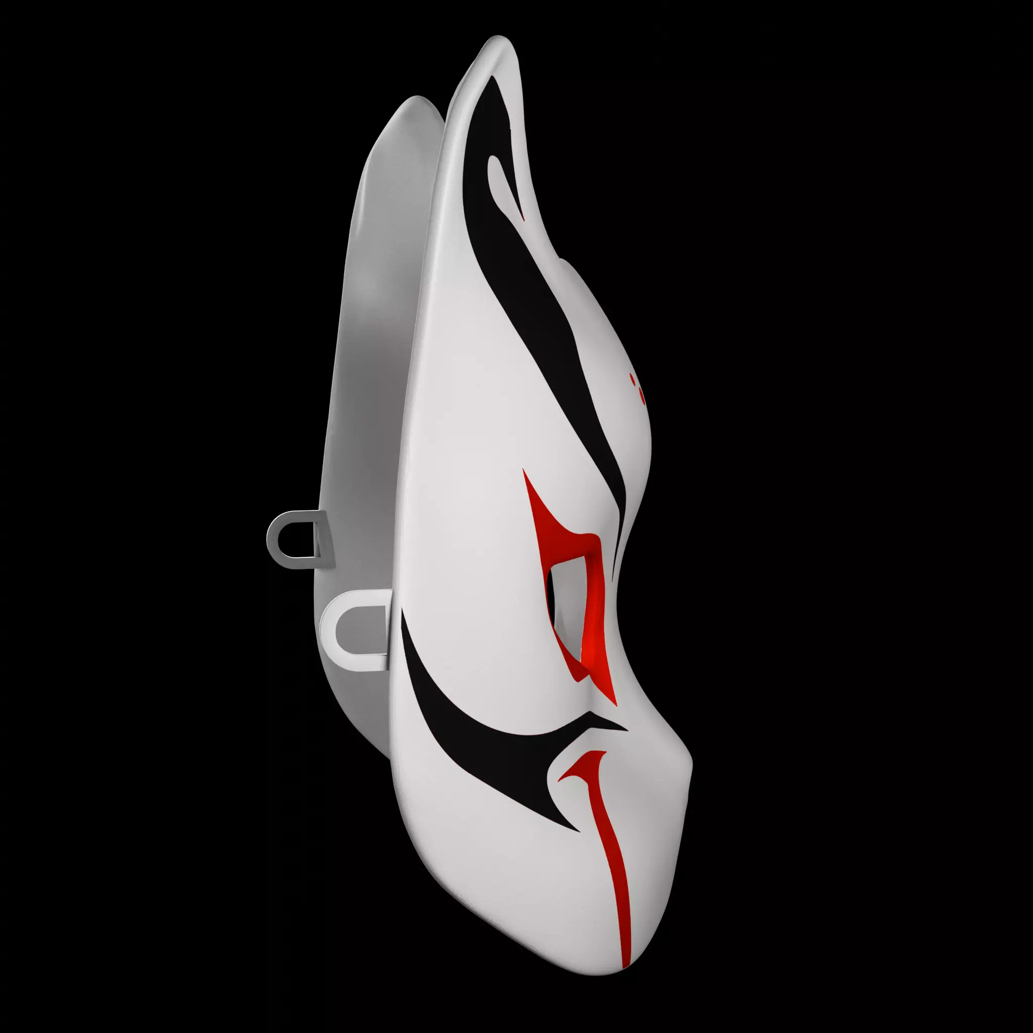 Japanese Kitsune Cat Mask Cosplay and Decoration 3D print model_3