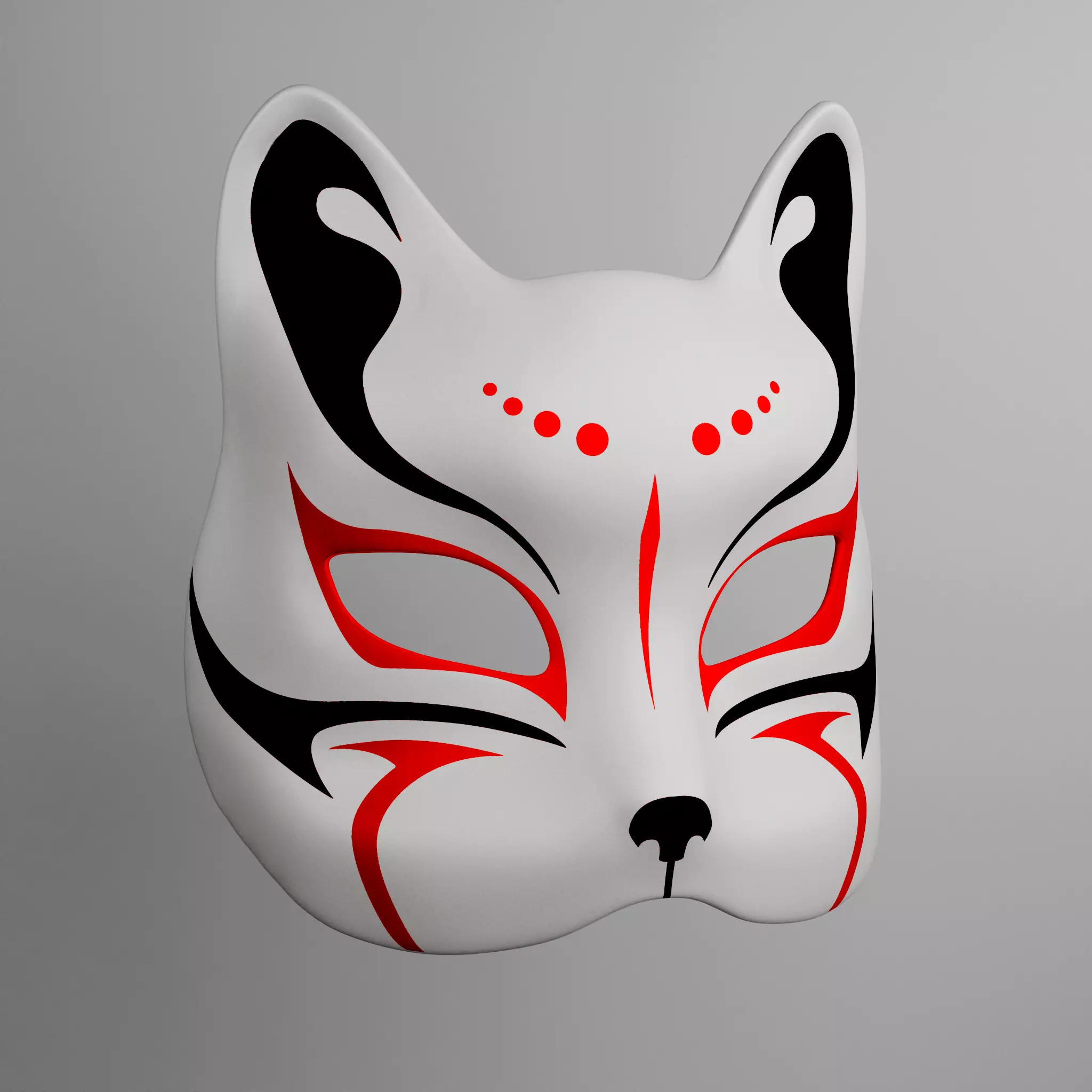 Japanese Kitsune Cat Mask Cosplay and Decoration 3D print model_6