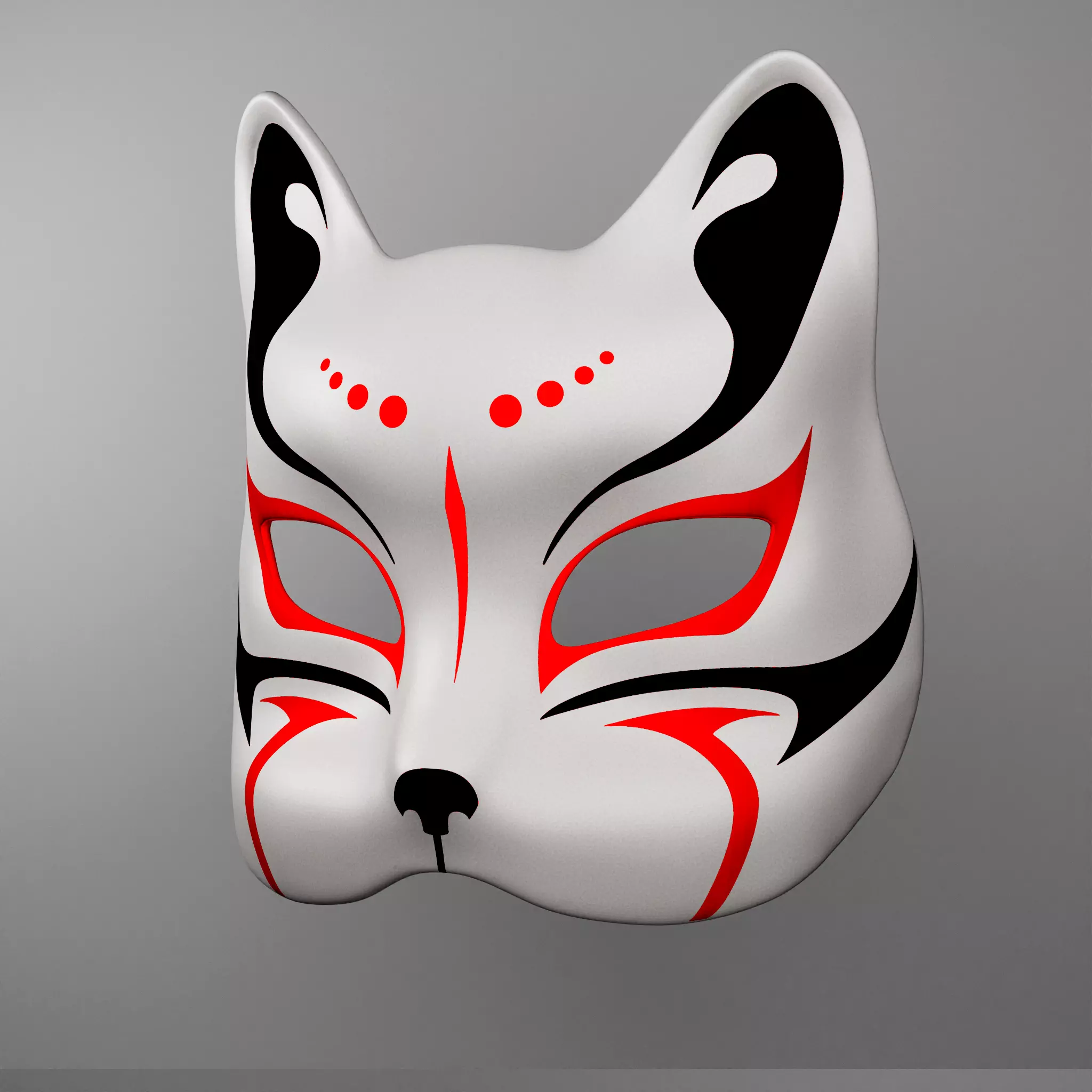 Japanese Kitsune Cat Mask Cosplay and Decoration 3D print model_4