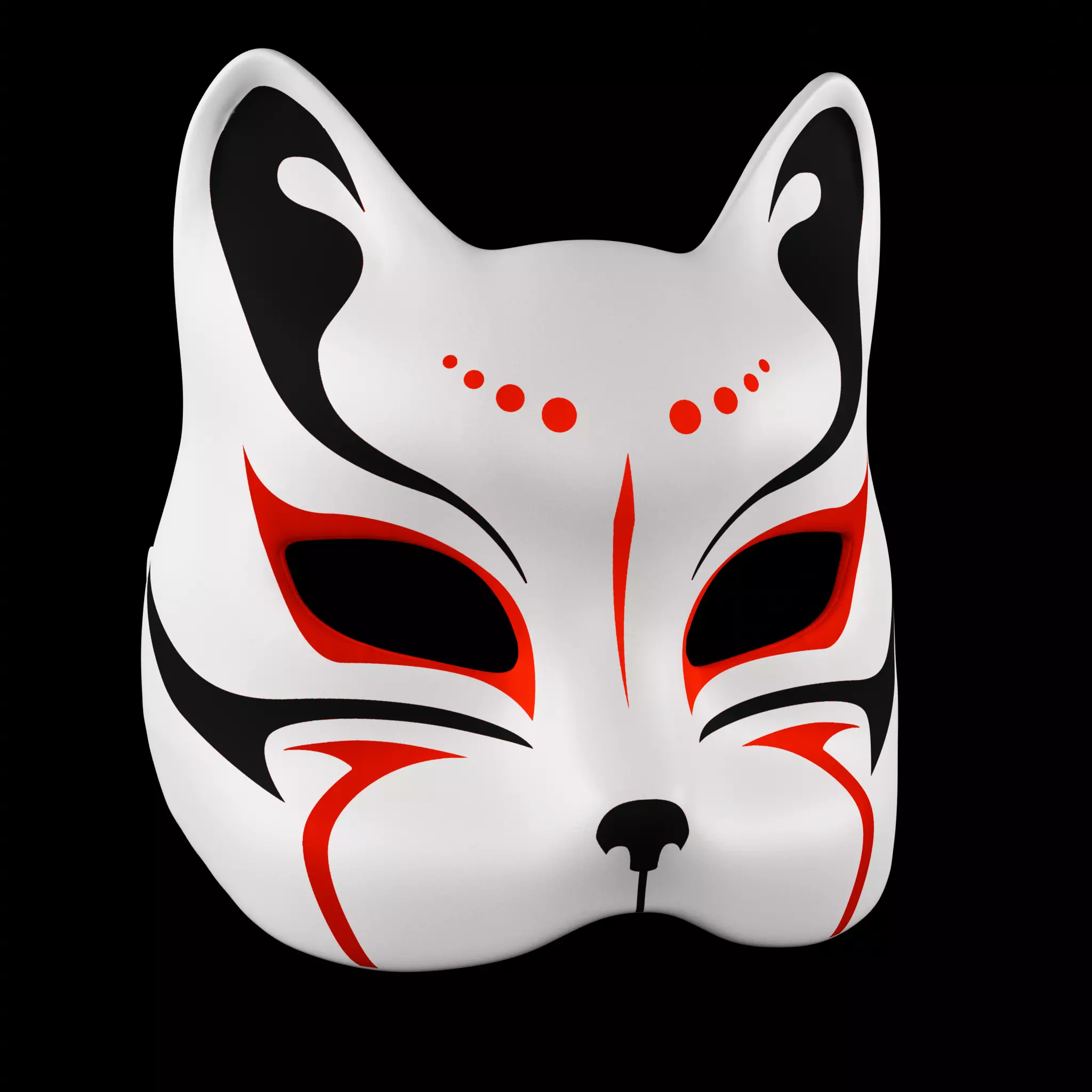 Japanese Kitsune Cat Mask Cosplay and Decoration 3D print model_0