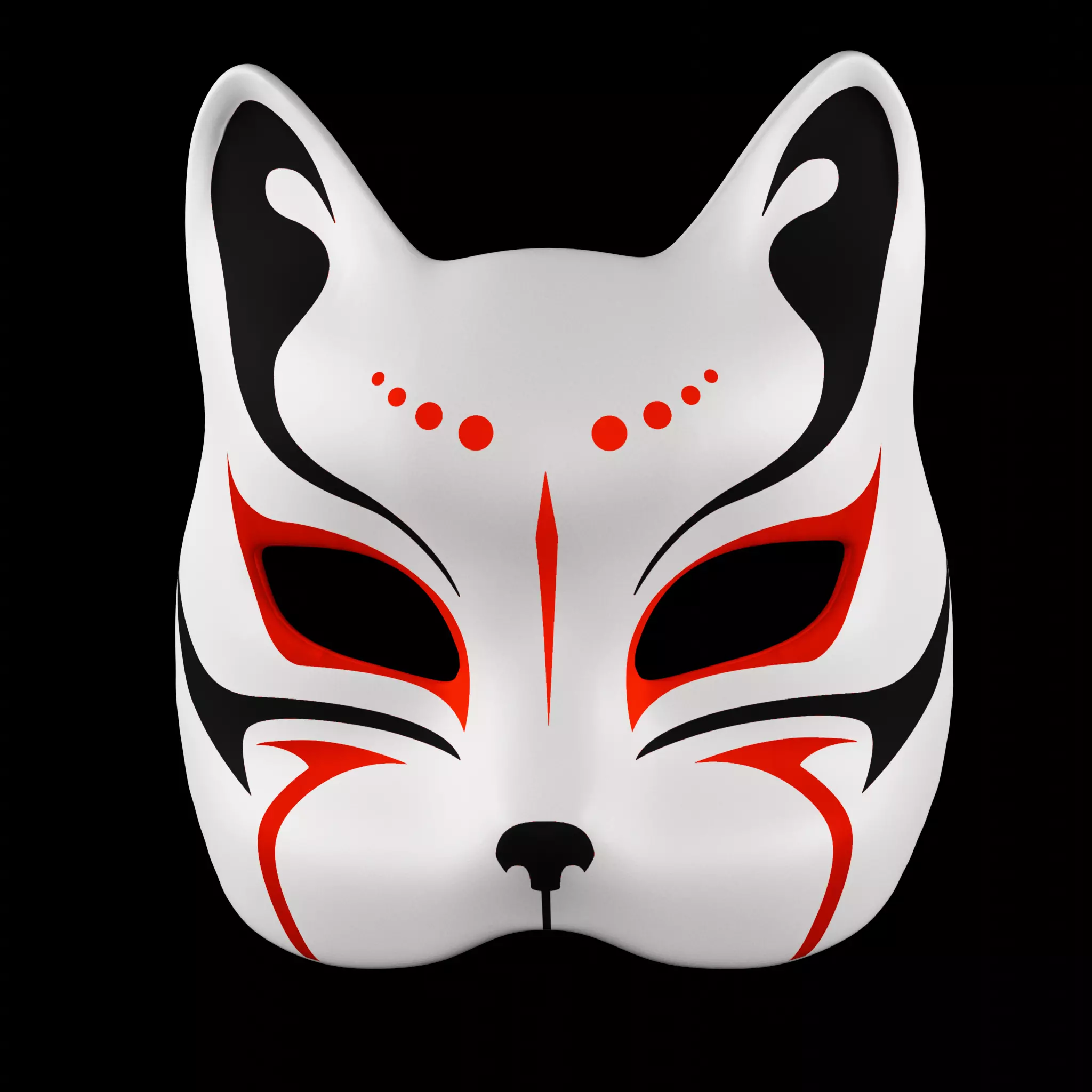 Japanese Kitsune Cat Mask Cosplay and Decoration 3D print model_1
