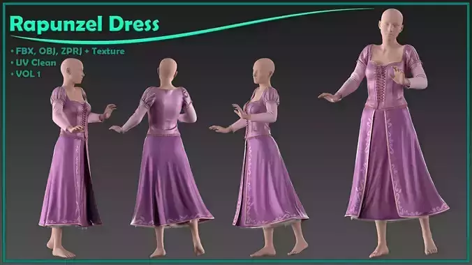 Rapunzel dress with texture