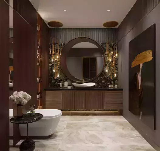 modern bathroom interior scenes 56 3D model