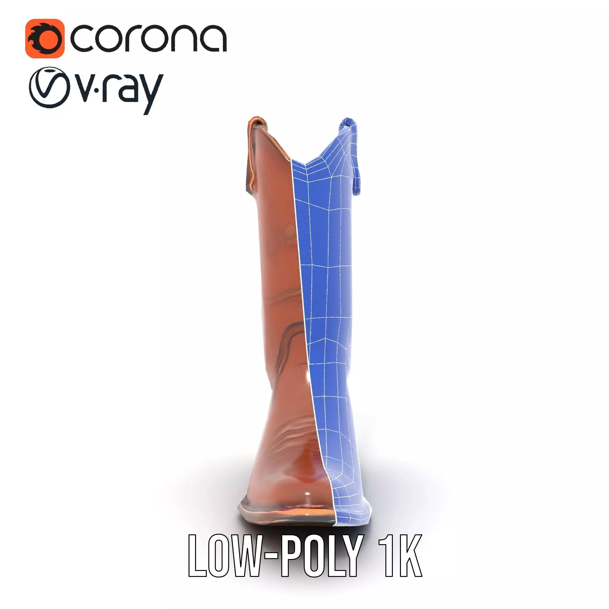 Western Cowboy Boot Model Pack Stylish Leather Design Low-poly 3D model_31