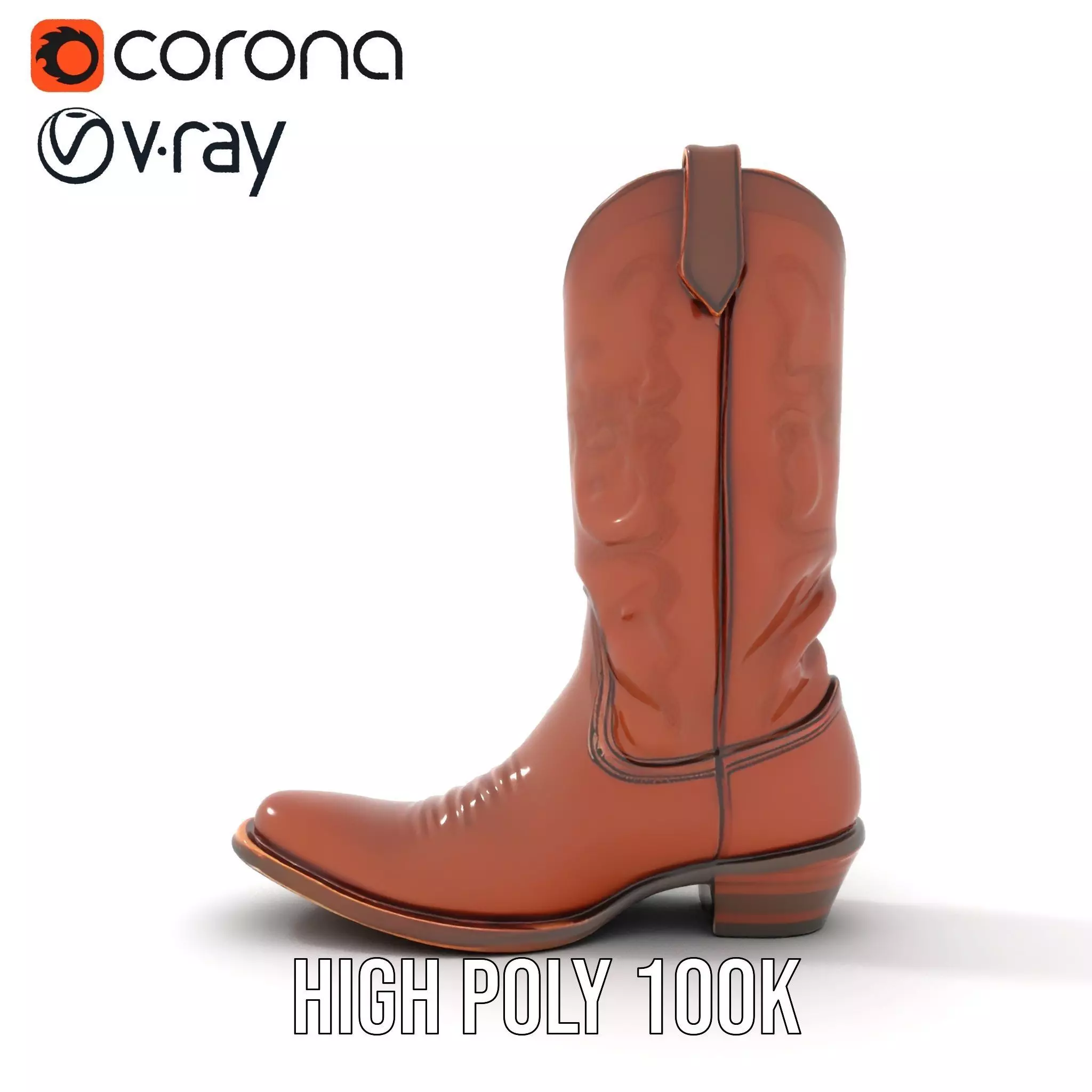 Western Cowboy Boot Model Pack Stylish Leather Design Low-poly 3D model_29