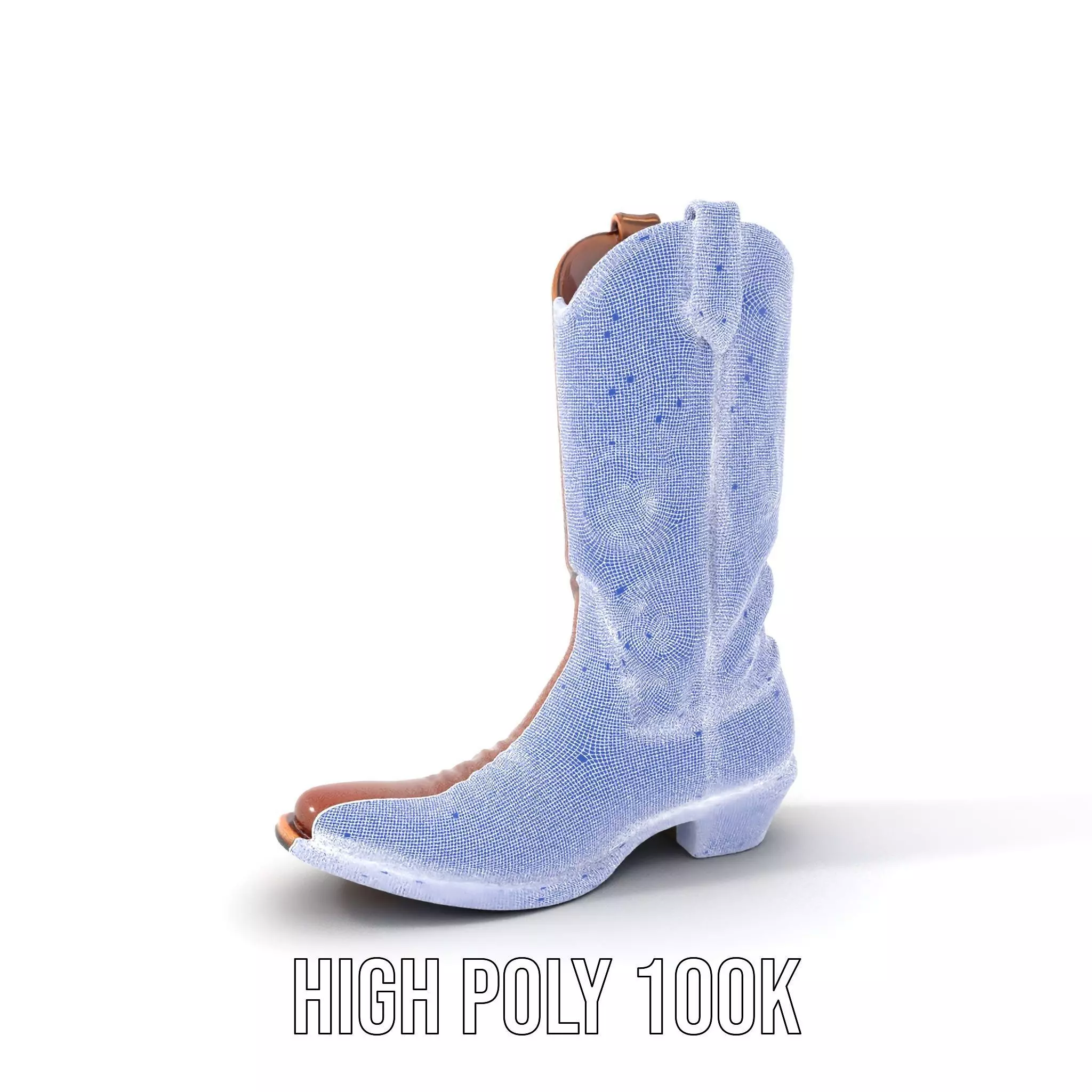 Western Cowboy Boot Model Pack Stylish Leather Design Low-poly 3D model_5
