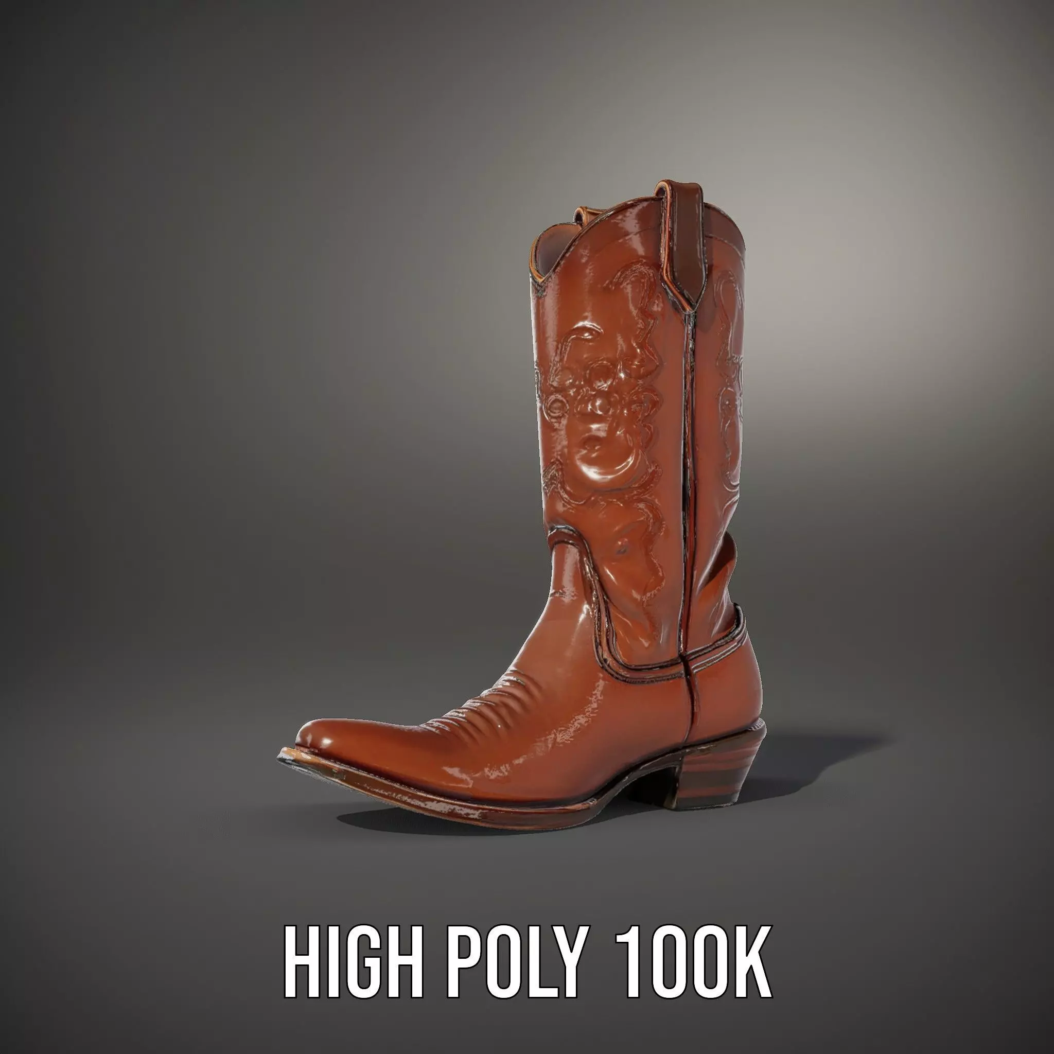 Western Cowboy Boot Model Pack Stylish Leather Design Low-poly 3D model_11