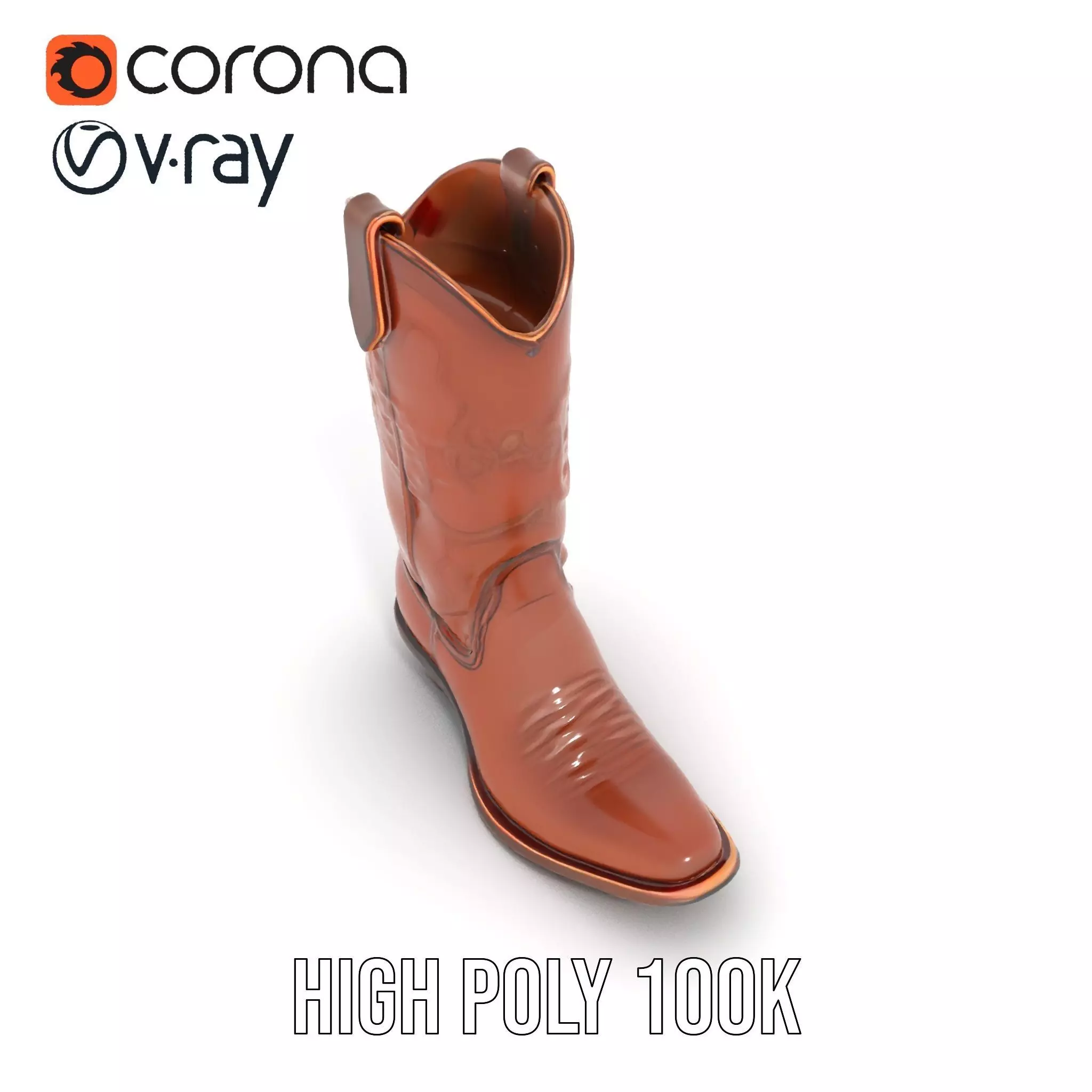 Western Cowboy Boot Model Pack Stylish Leather Design Low-poly 3D model_21
