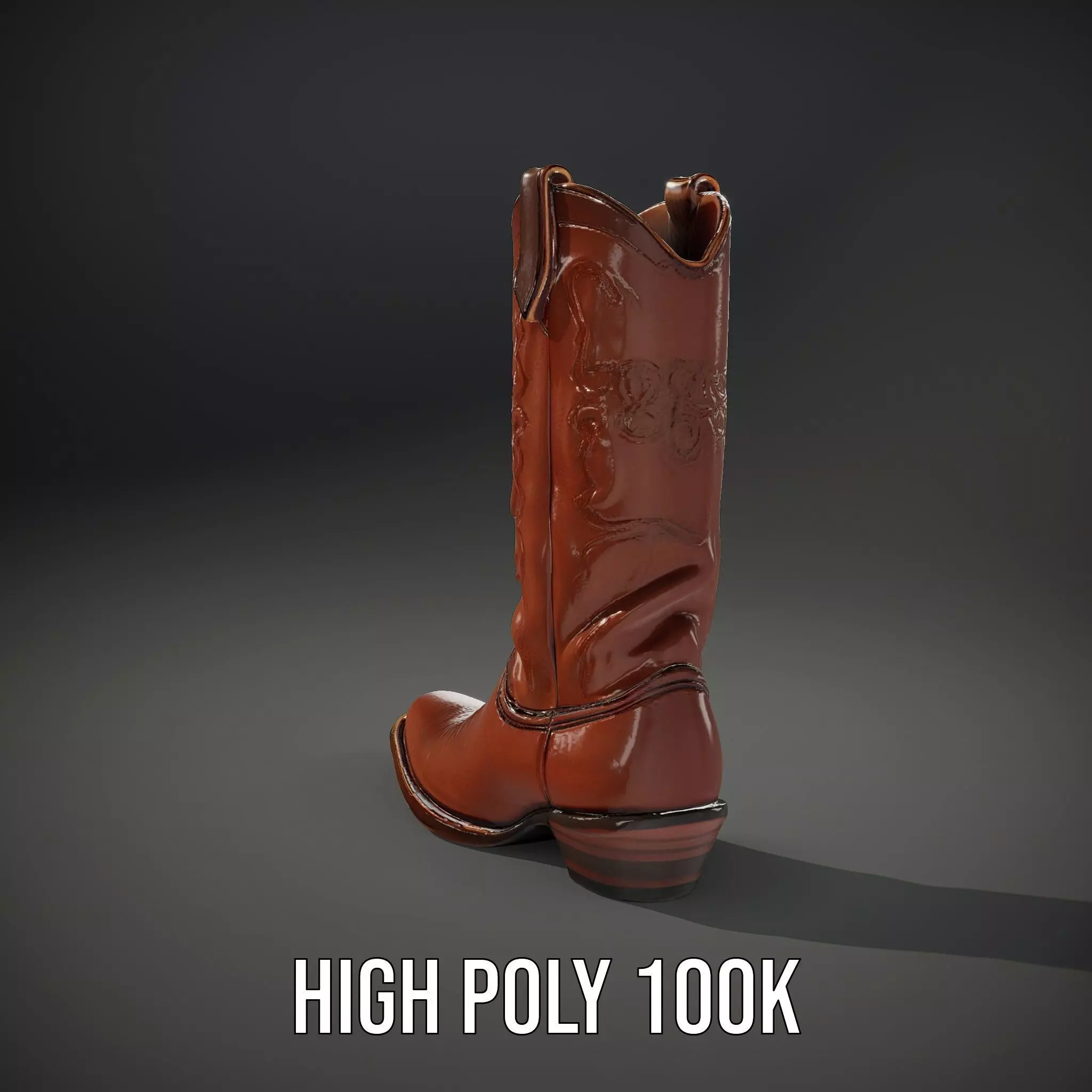 Western Cowboy Boot Model Pack Stylish Leather Design Low-poly 3D model_9