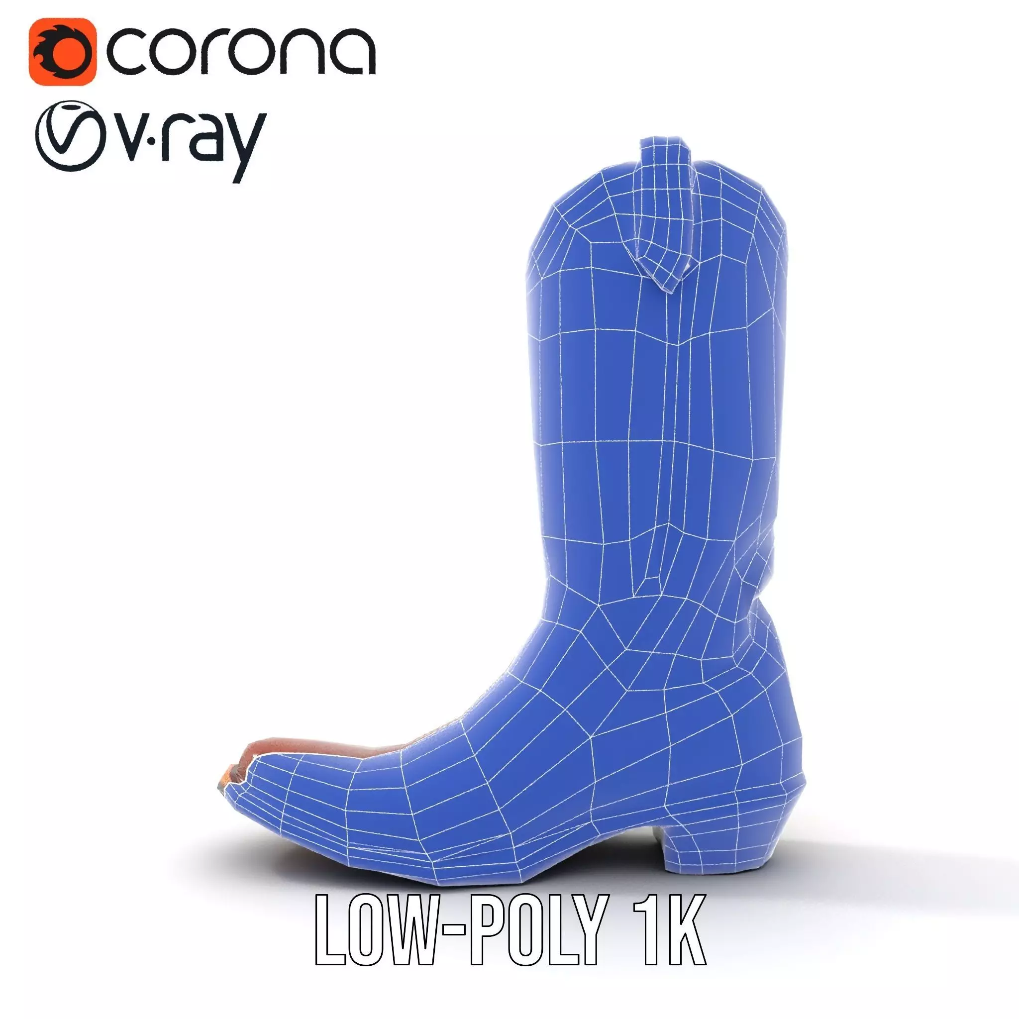 Western Cowboy Boot Model Pack Stylish Leather Design Low-poly 3D model_15