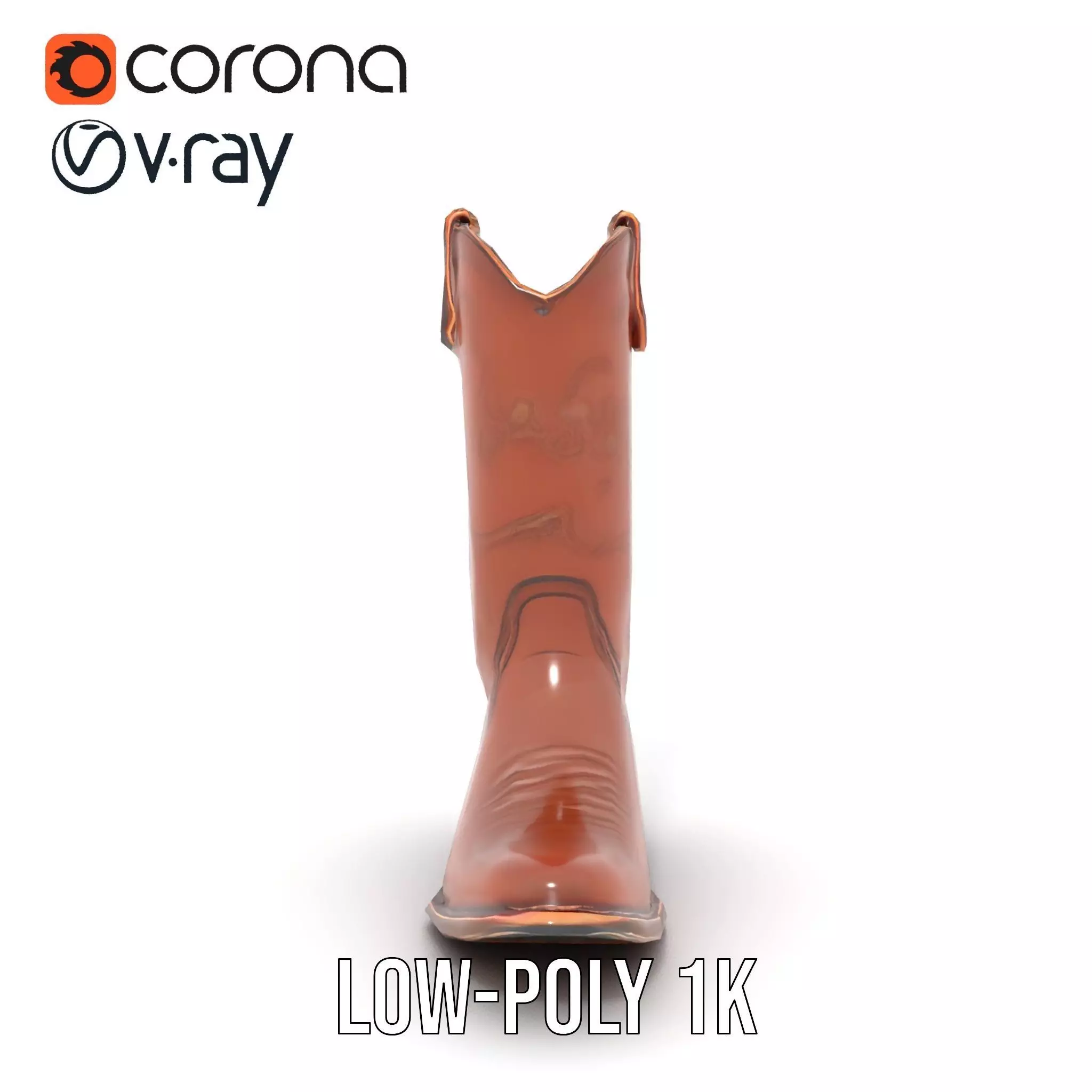 Western Cowboy Boot Model Pack Stylish Leather Design Low-poly 3D model_25