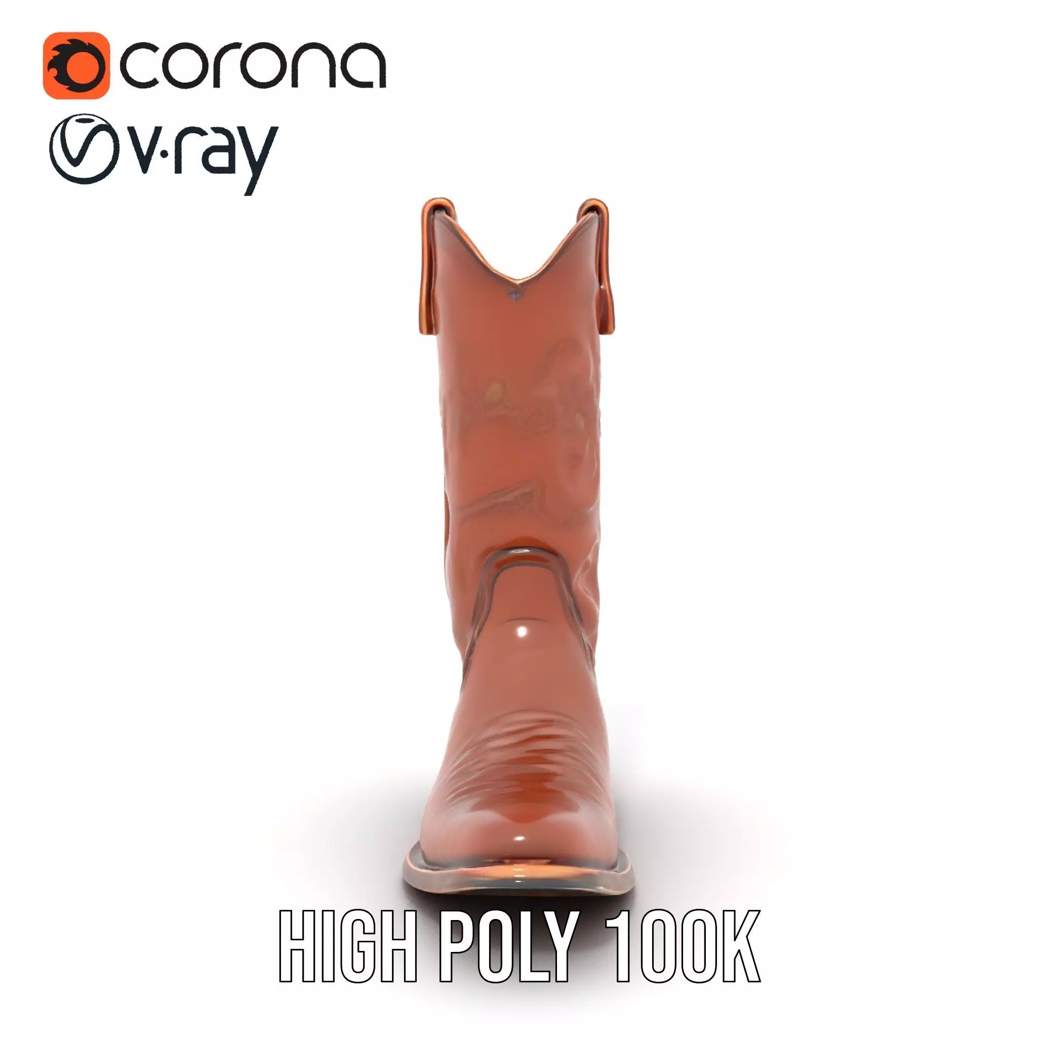 Western Cowboy Boot Model Pack Stylish Leather Design Low-poly 3D model_26