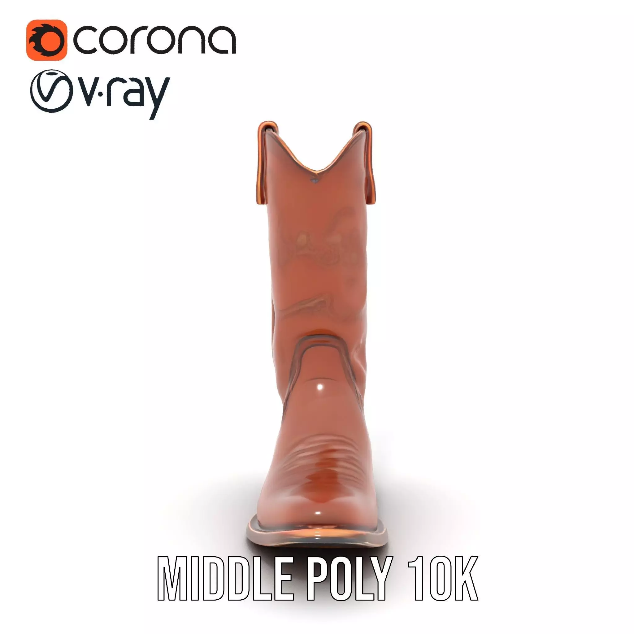 Western Cowboy Boot Model Pack Stylish Leather Design Low-poly 3D model_17