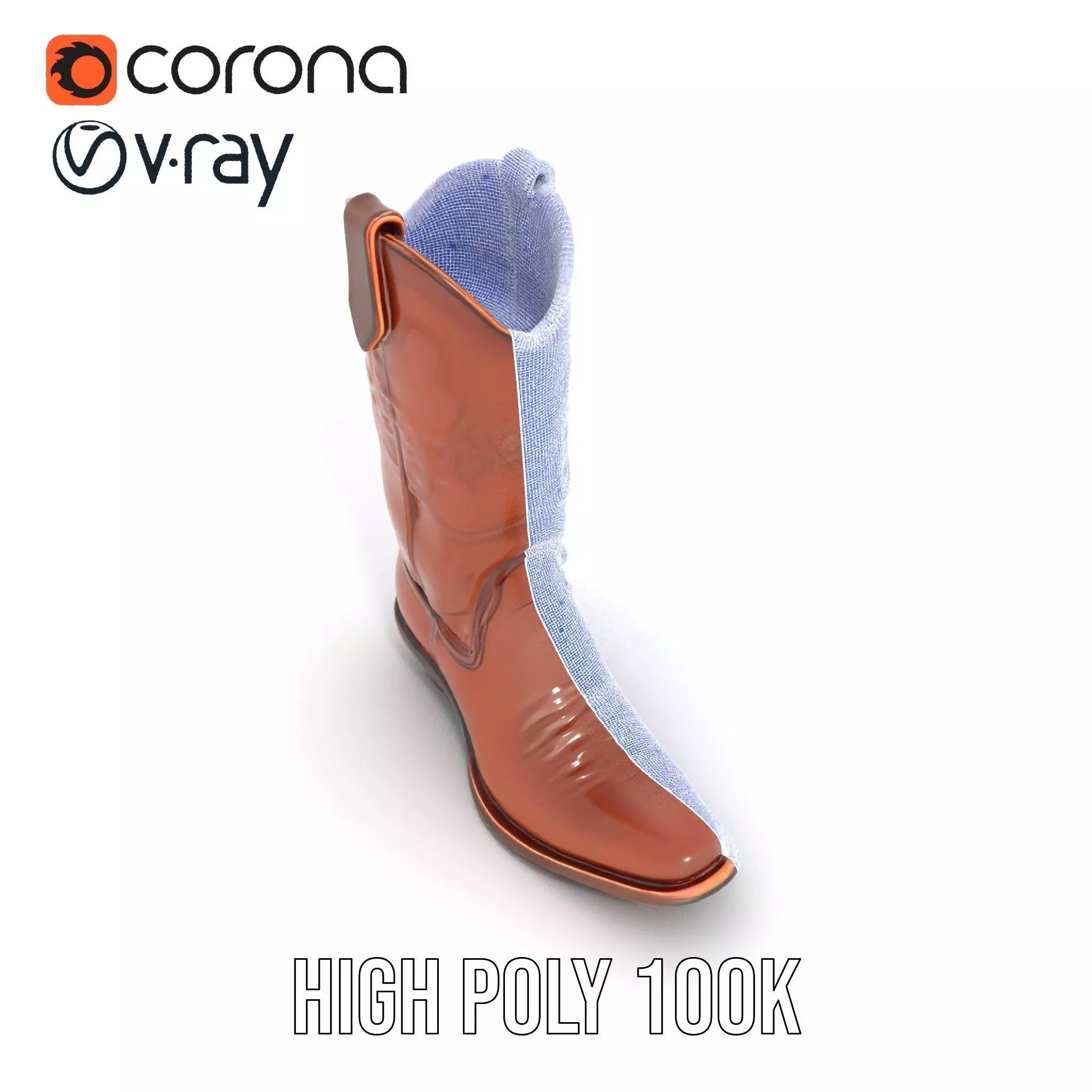 Western Cowboy Boot Model Pack Stylish Leather Design Low-poly 3D model_32