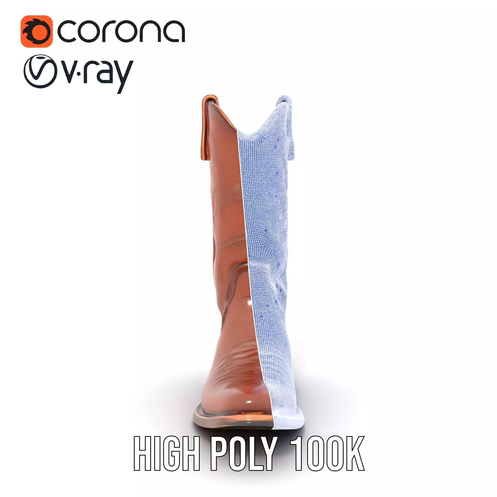 Western Cowboy Boot Model Pack Stylish Leather Design Low-poly 3D model_35