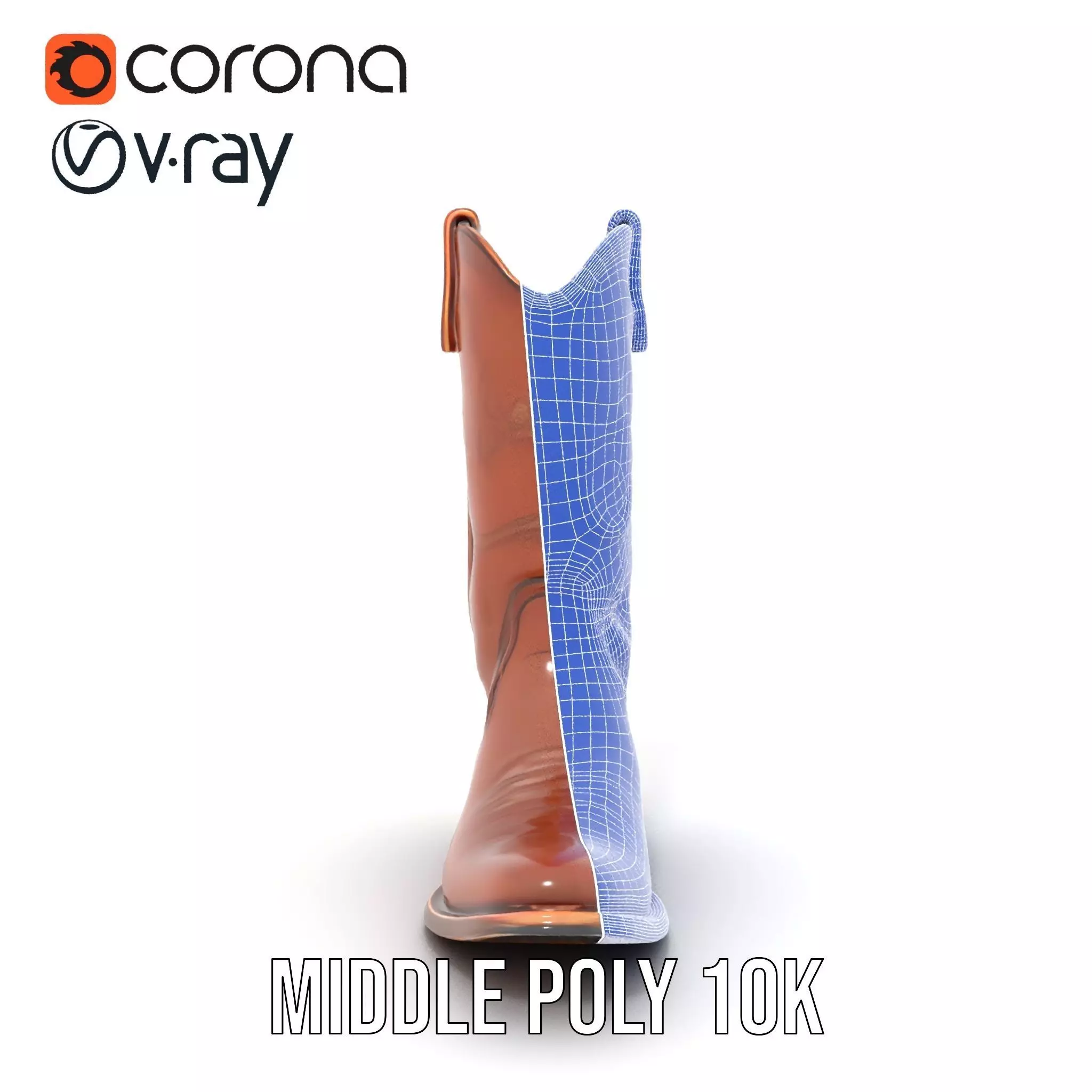 Western Cowboy Boot Model Pack Stylish Leather Design Low-poly 3D model_30