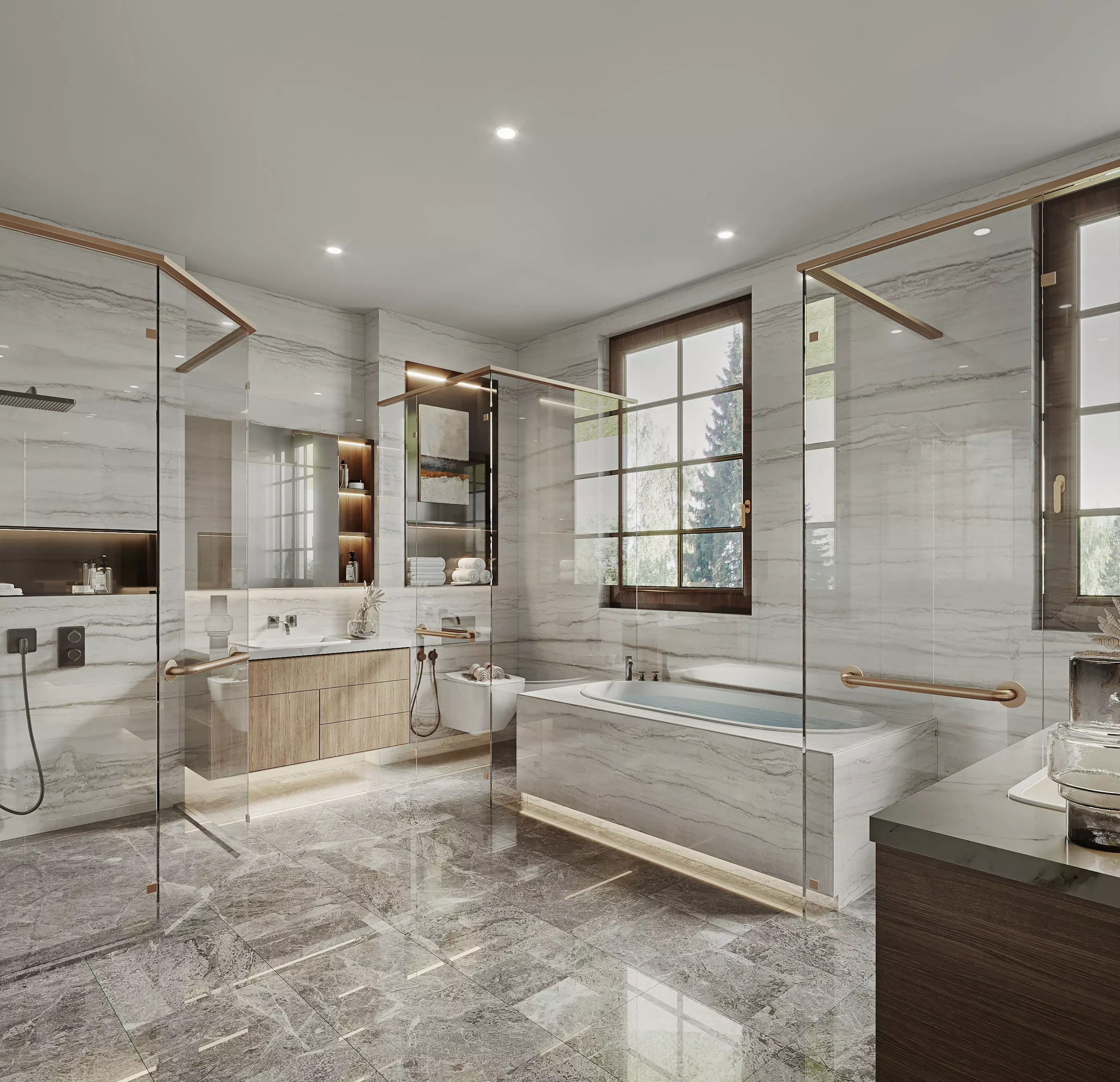 modern bathroom interior scenes 64 3D model
