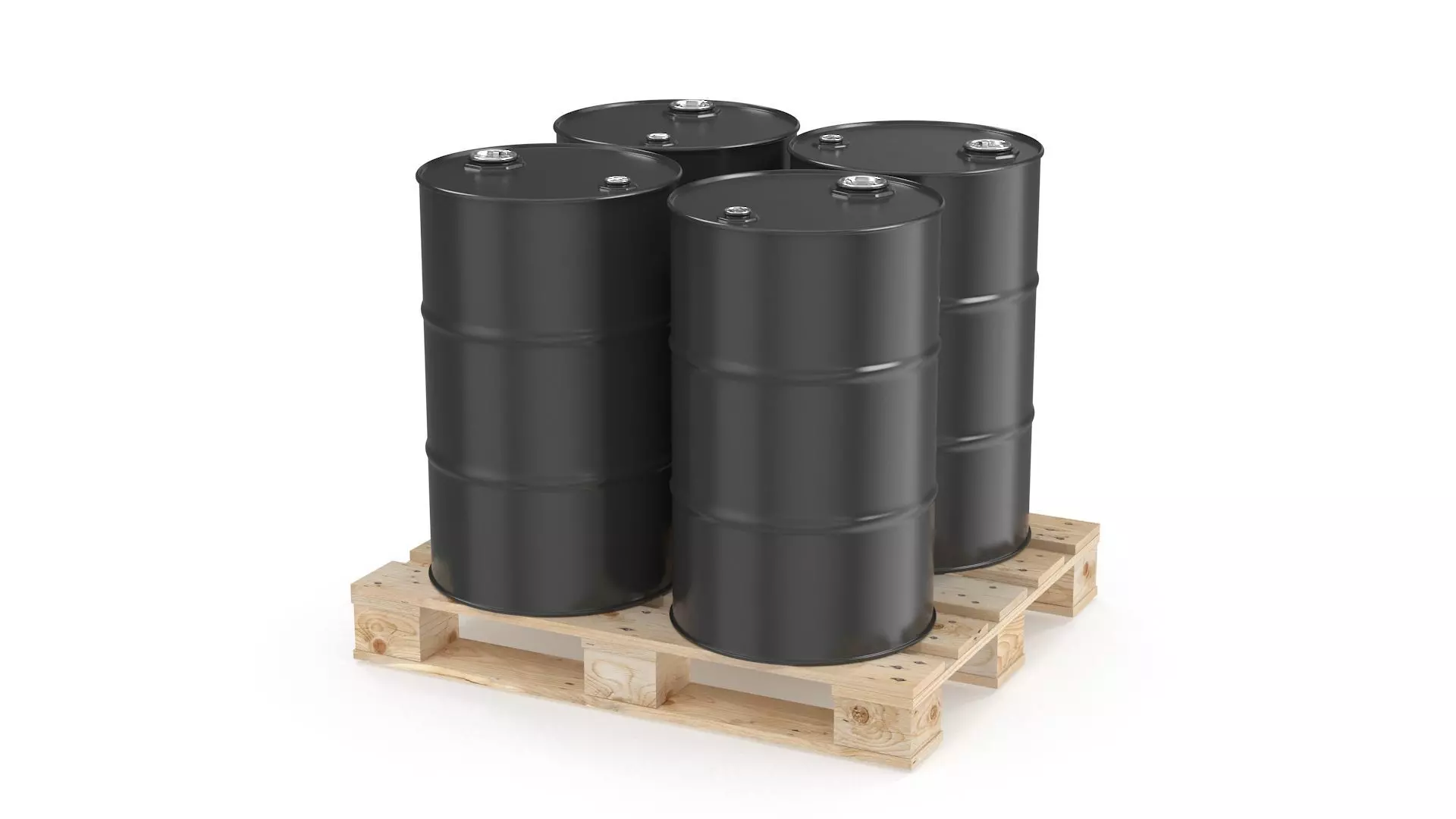 Barrels on Pallet Low-poly 3D model_3