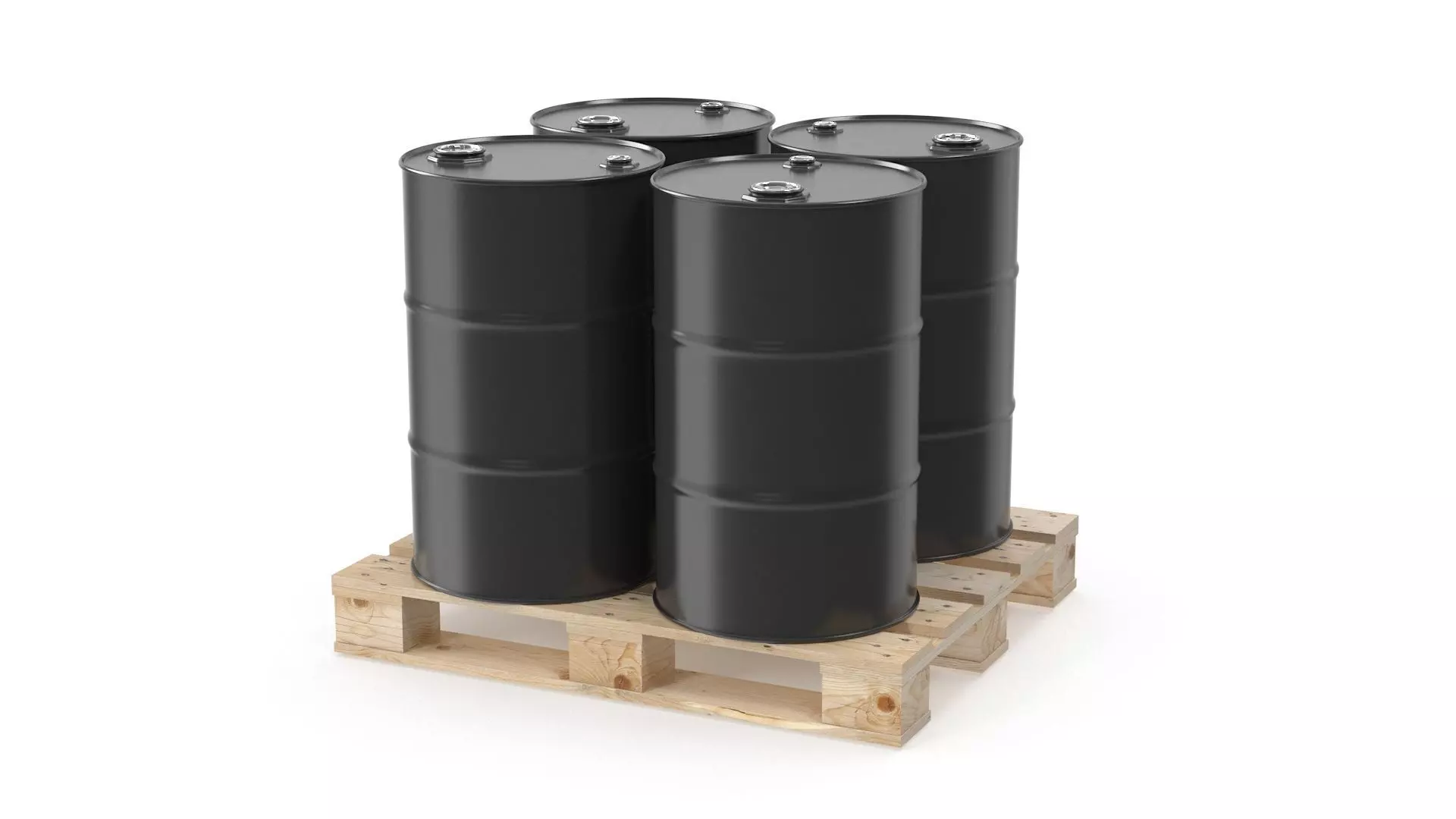 Barrels on Pallet Low-poly 3D model_1