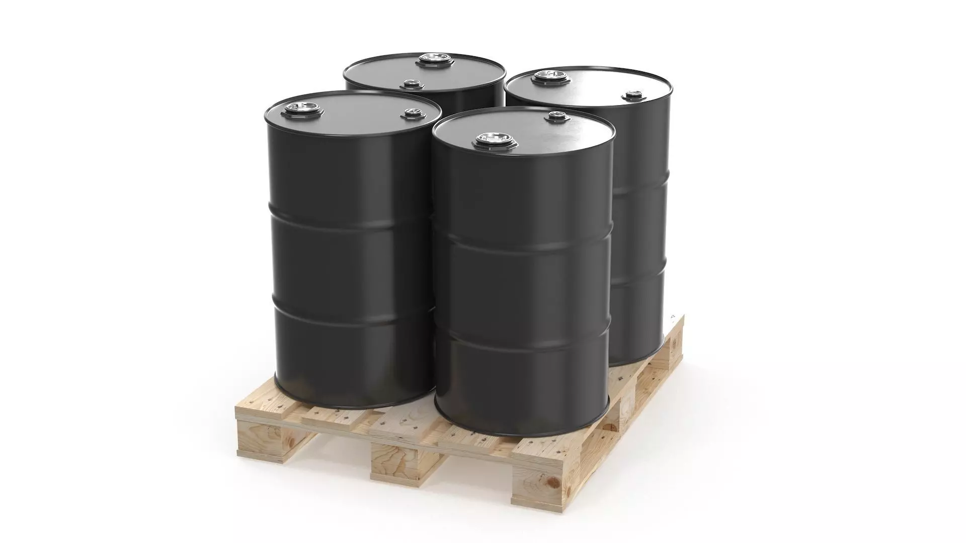 Barrels on Pallet Low-poly 3D model_2