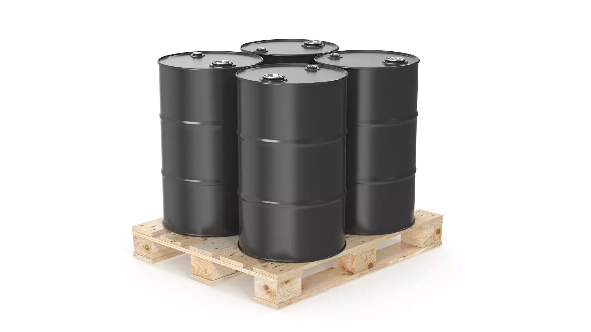 Barrels on Pallet Low-poly 3D model_0
