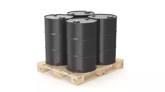 Barrels on Pallet Low-poly 3D model