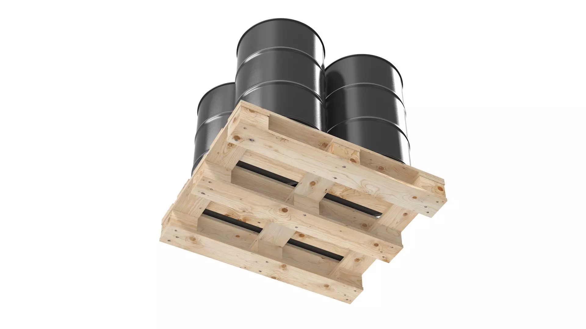 Barrels on Pallet Low-poly 3D model_5