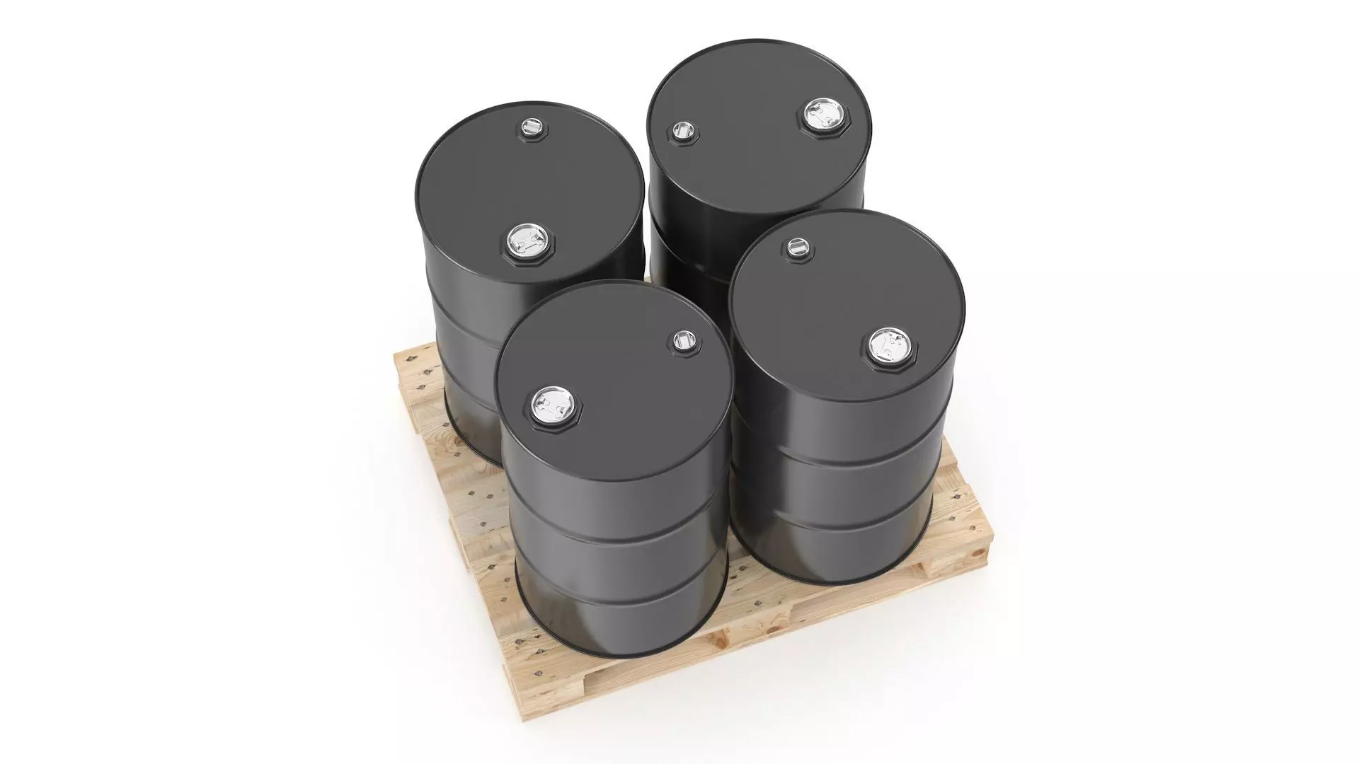 Barrels on Pallet Low-poly 3D model_4