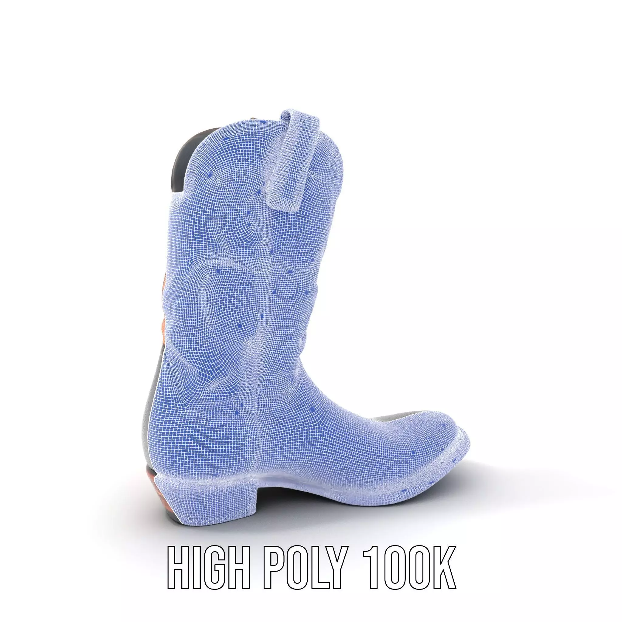 Western Cowboy Boot Model Pack with Decorative Pattern Low-poly 3D model_5