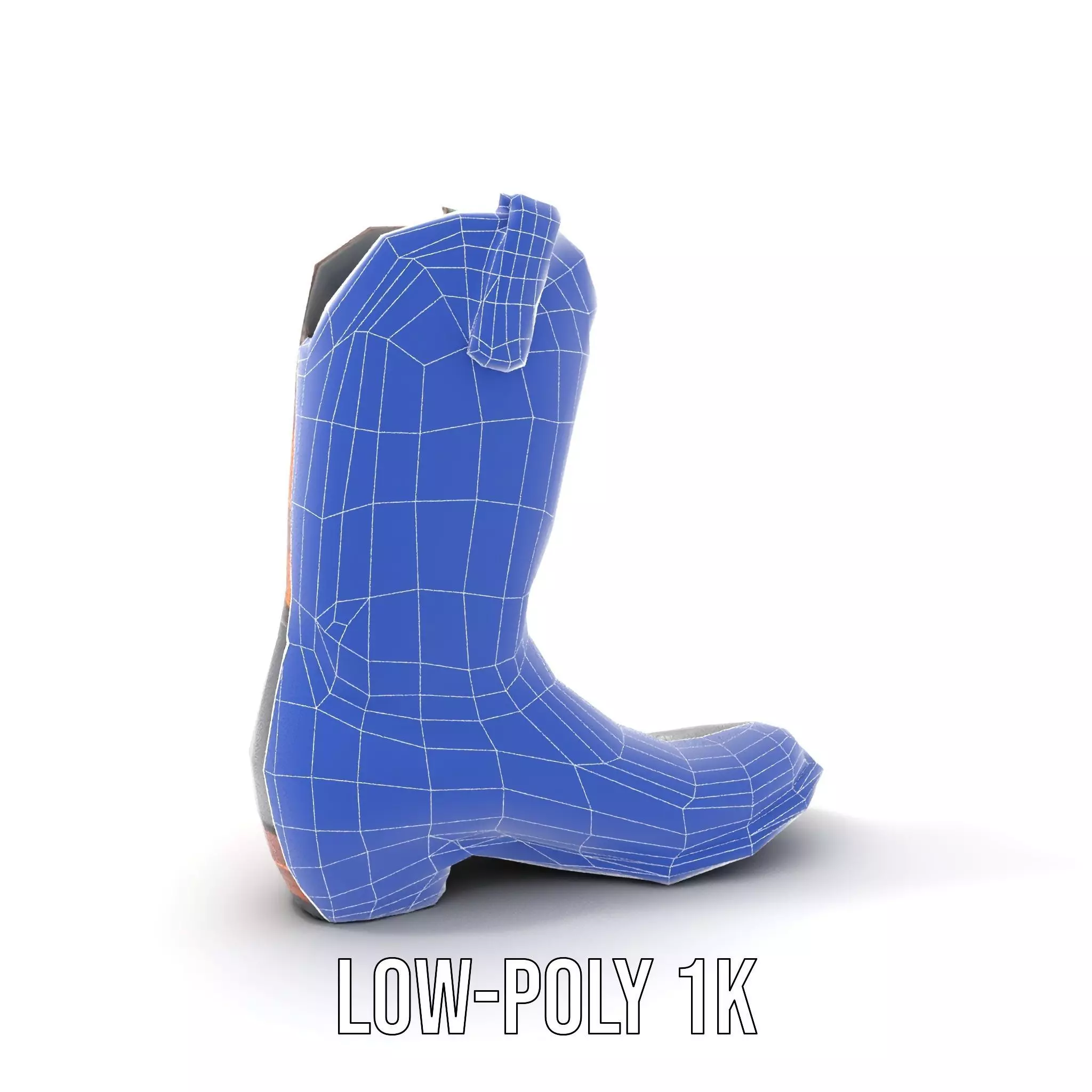Western Cowboy Boot Model Pack with Decorative Pattern Low-poly 3D model_23