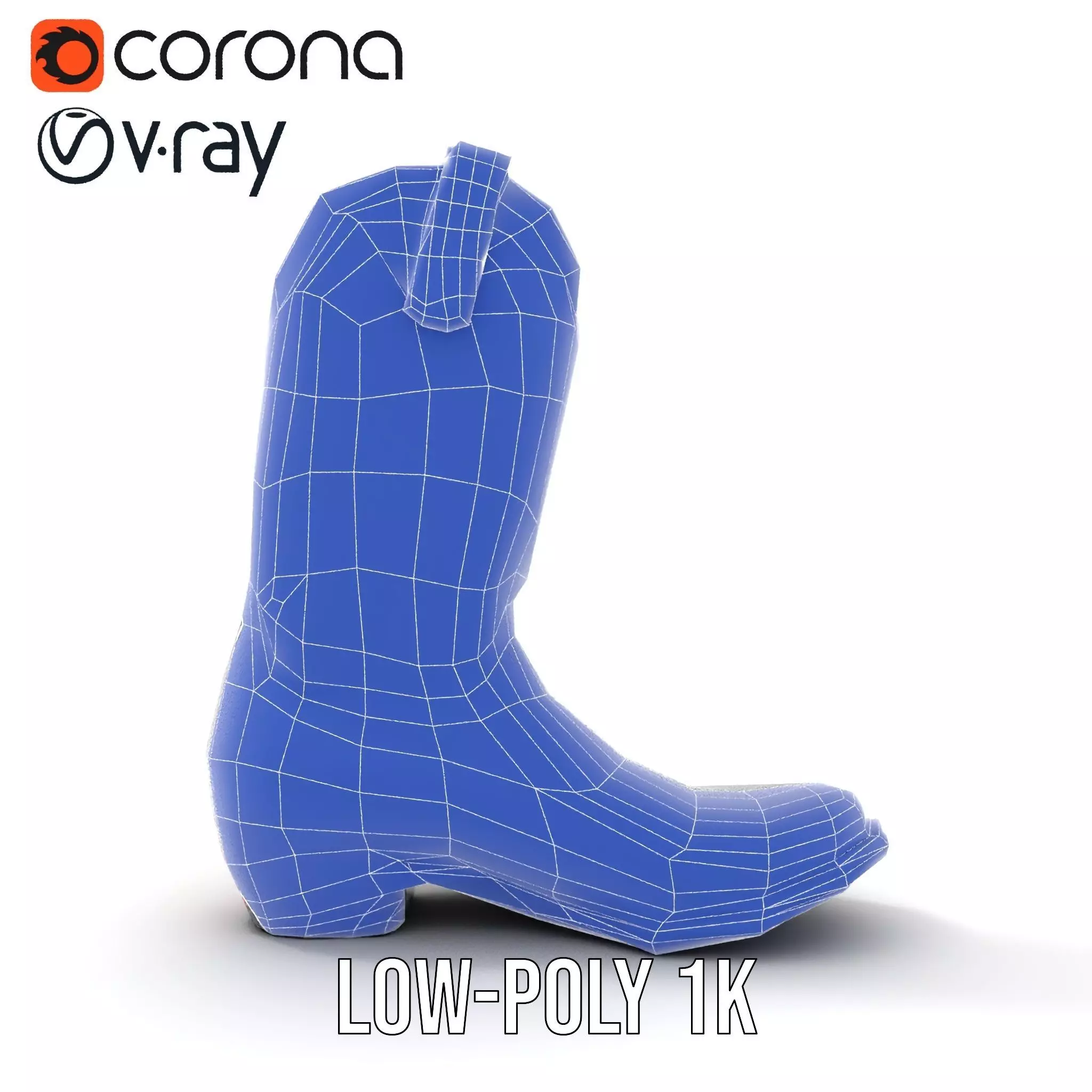 Western Cowboy Boot Model Pack with Decorative Pattern Low-poly 3D model_26
