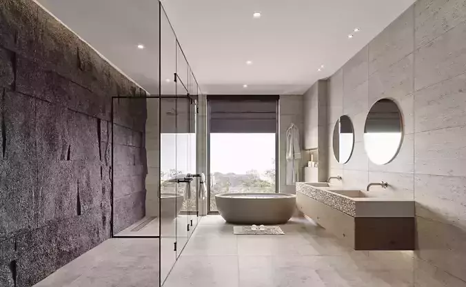 modern bathroom interior scenes 69 3D model