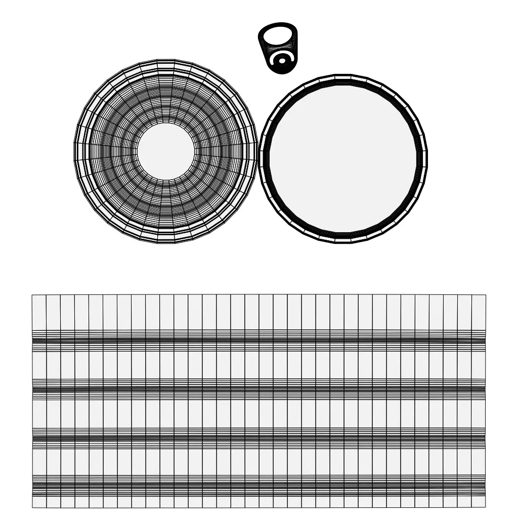 Aluminium Food can  or Vaccum Tin can Low-poly 3D model_8
