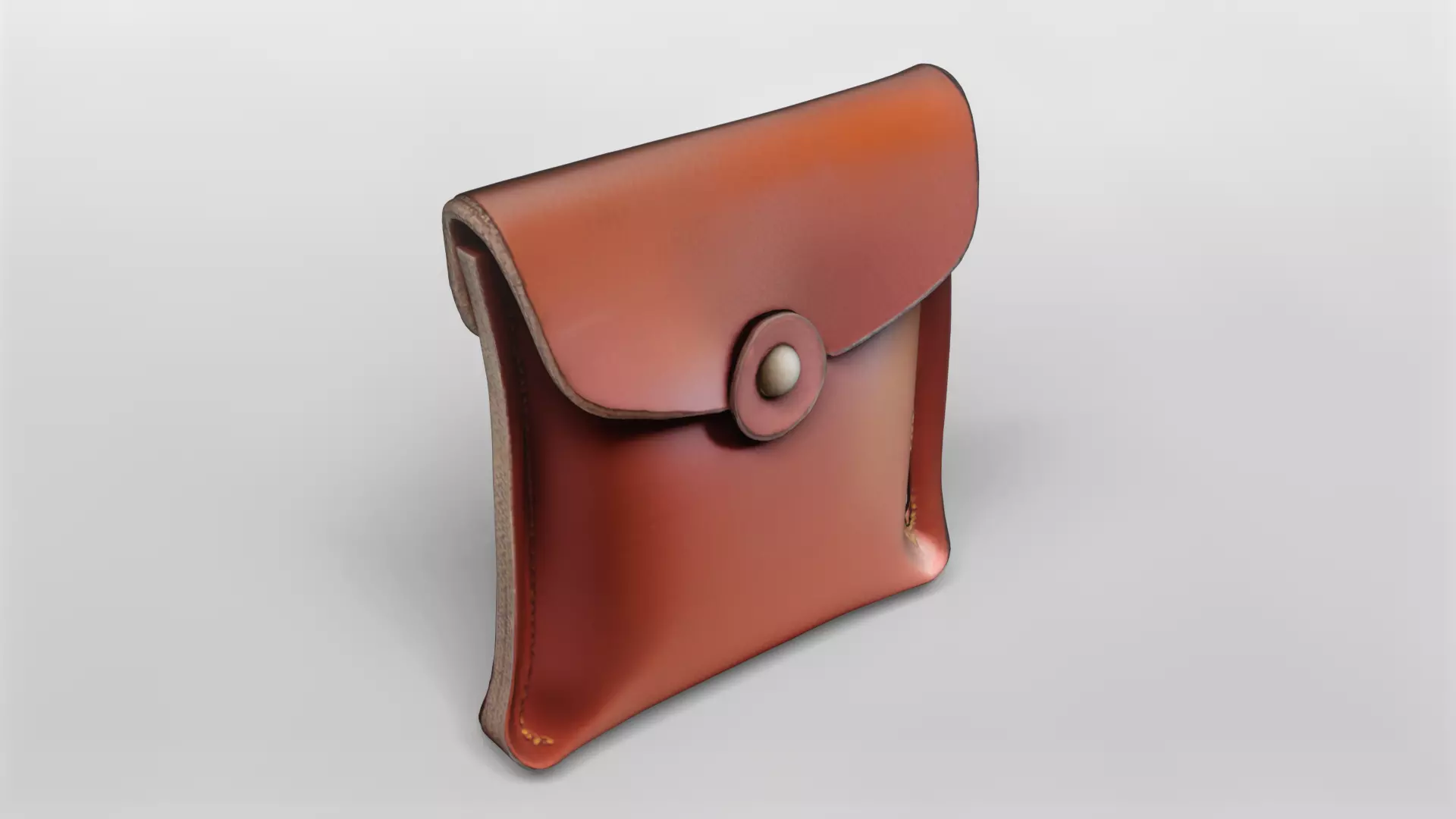 Elegant Leather Pouch 3D Model 3D model_0