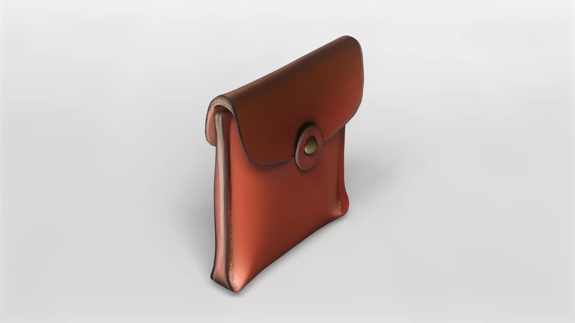 Elegant Leather Pouch 3D Model 3D model_3