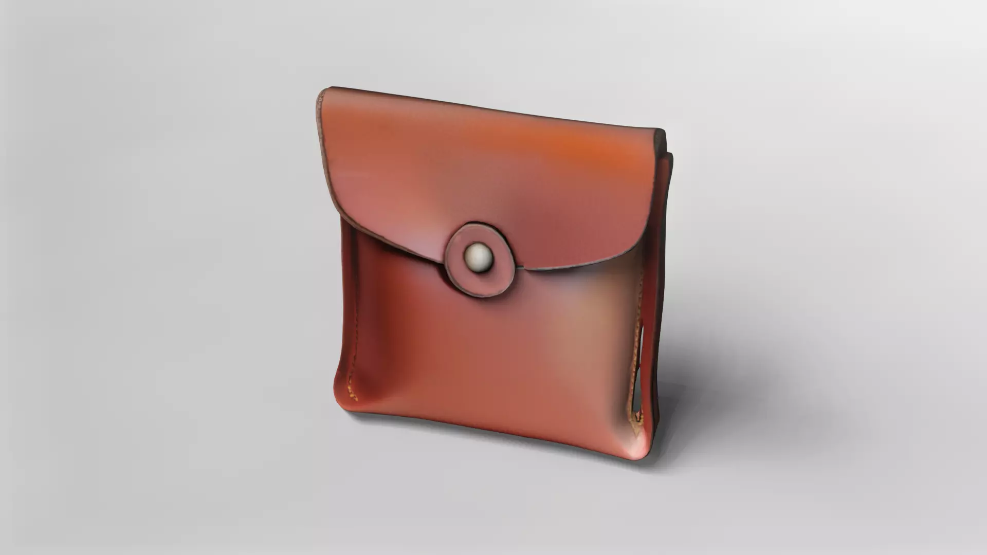 Elegant Leather Pouch 3D Model 3D model_1