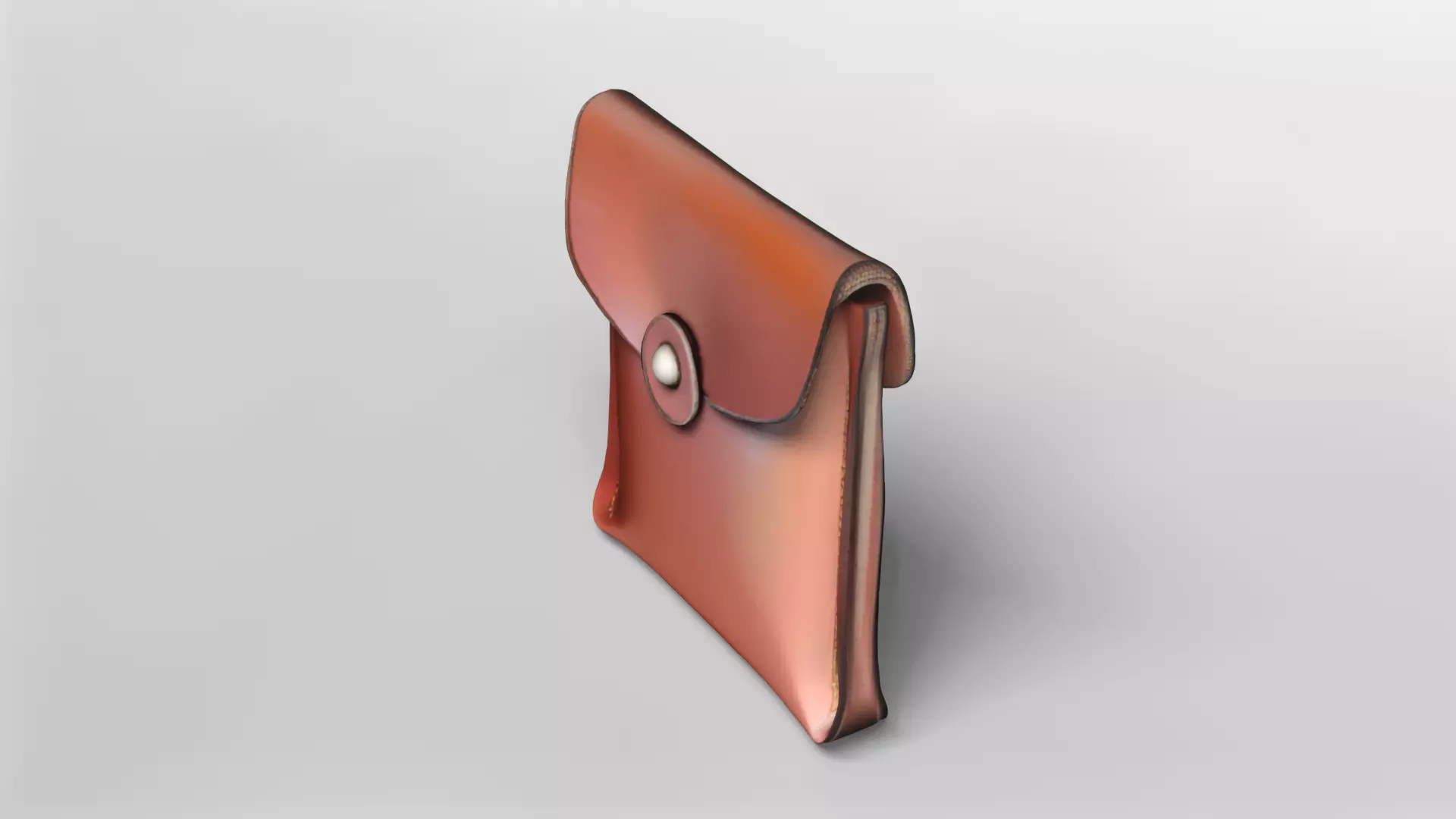 Elegant Leather Pouch 3D Model 3D model_2
