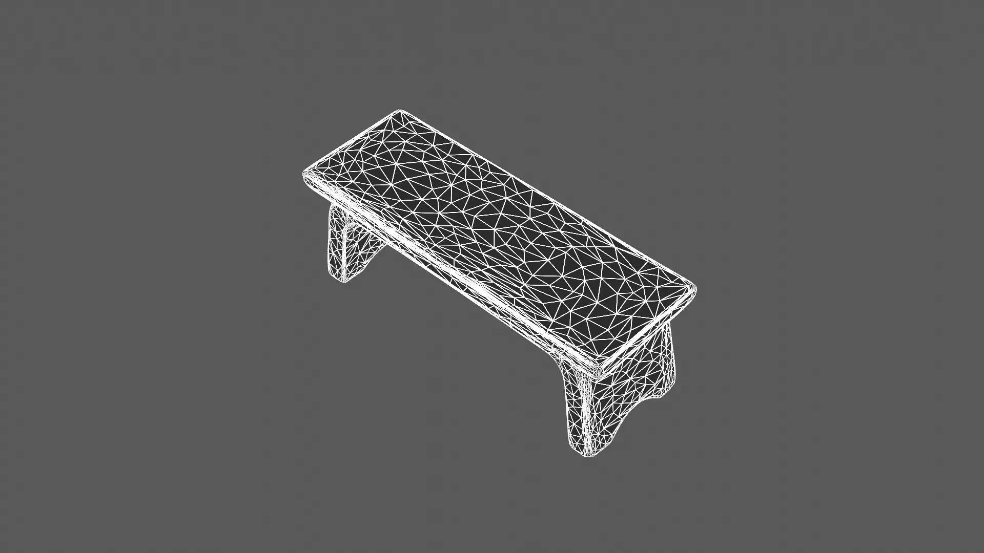 Minimalist Wooden Bench with Curved Legs 3D model_9