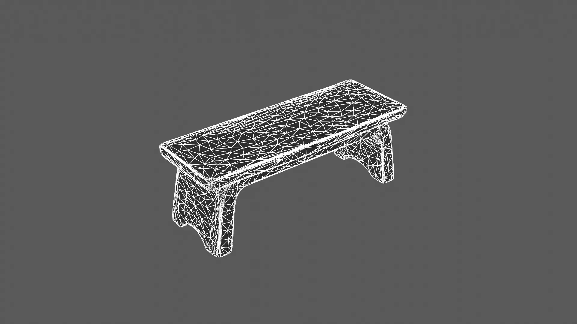 Minimalist Wooden Bench with Curved Legs 3D model_5