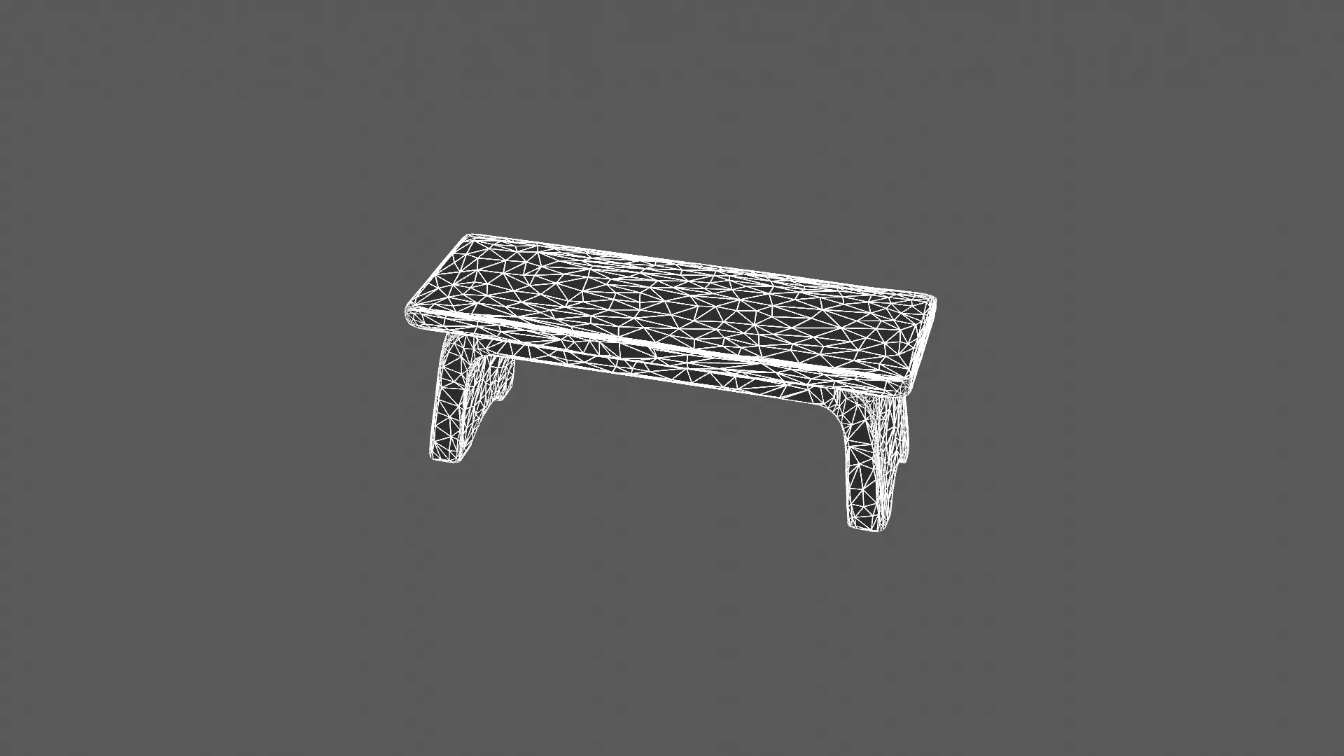 Minimalist Wooden Bench with Curved Legs 3D model_6