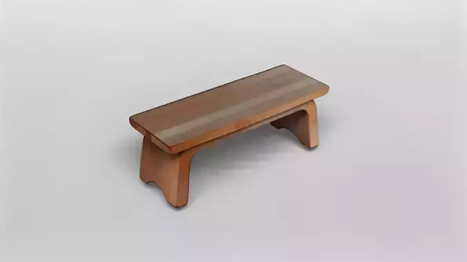 Minimalist Wooden Bench with Curved Legs